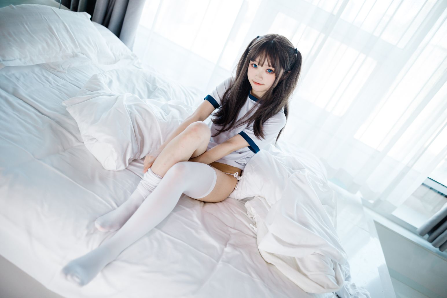 神沢永莉-半双马尾体操服大腿袜-68P-211MB-01-08