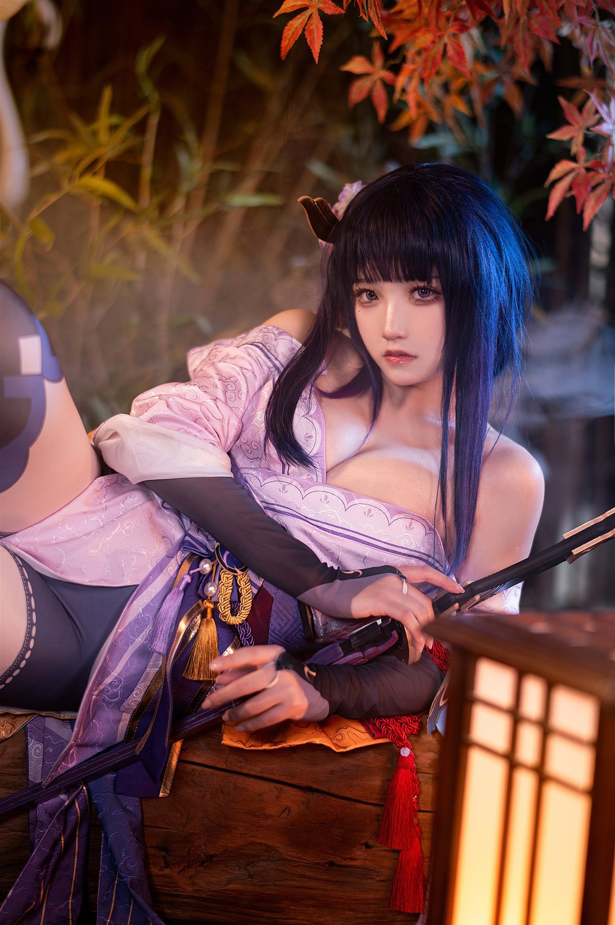 Cosplay-伊喵君-景三-八重-雷神-双倍快乐-08-21