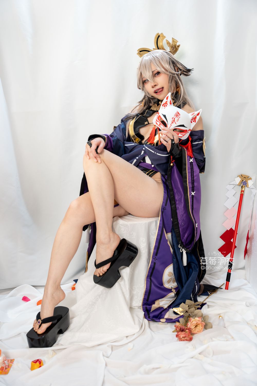 草莓羽衣T2黒ギャル八重神子墨桜色の夜笙雅芸-03-01