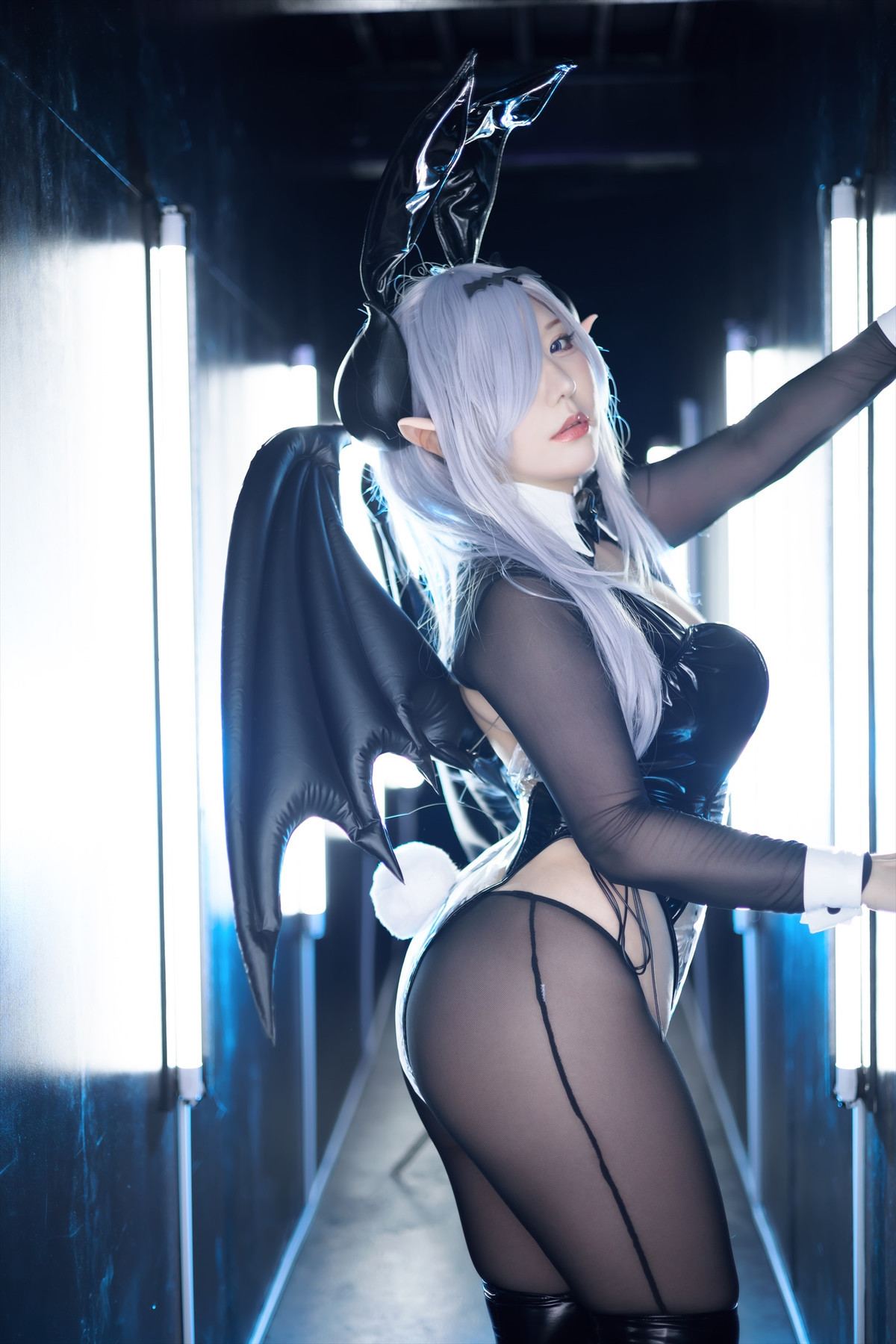 Cosplay-SAKUサク-See-through-Bunny-Succubus-Set02-10-21