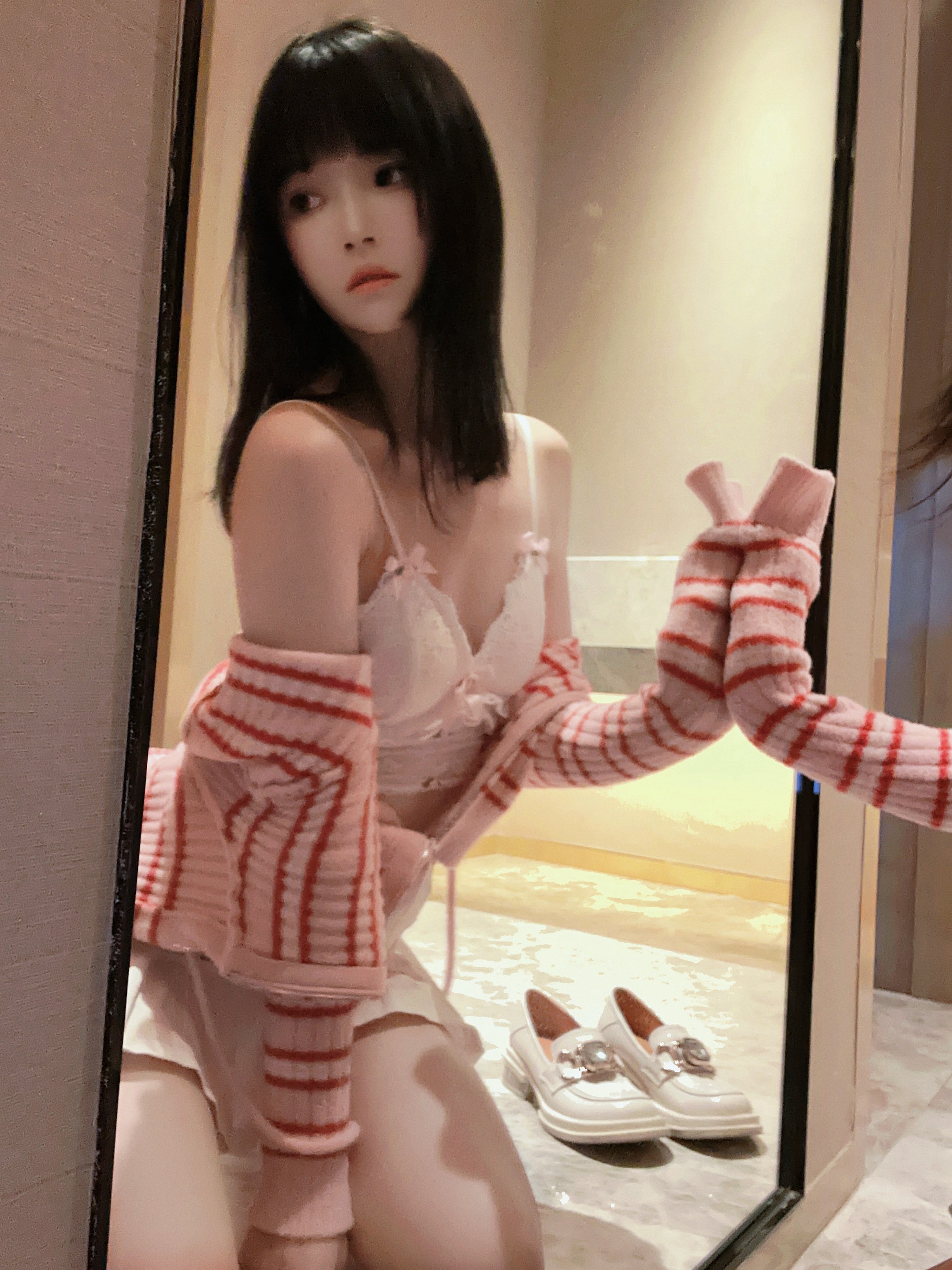 桜桃喵-条纹毛衣-22P-98MB-11-18