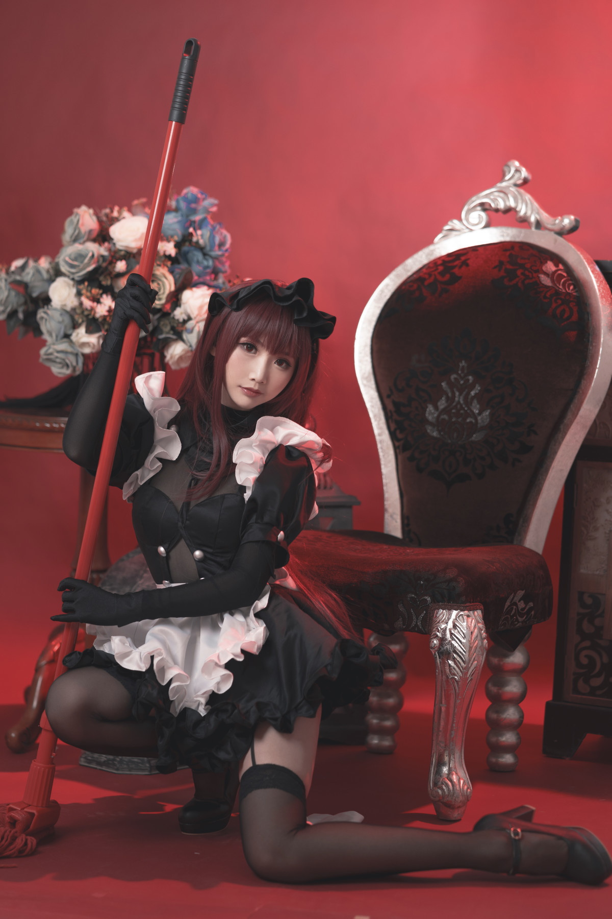 Cosplay-面饼仙儿-夕暮-斯卡哈女仆-11-28