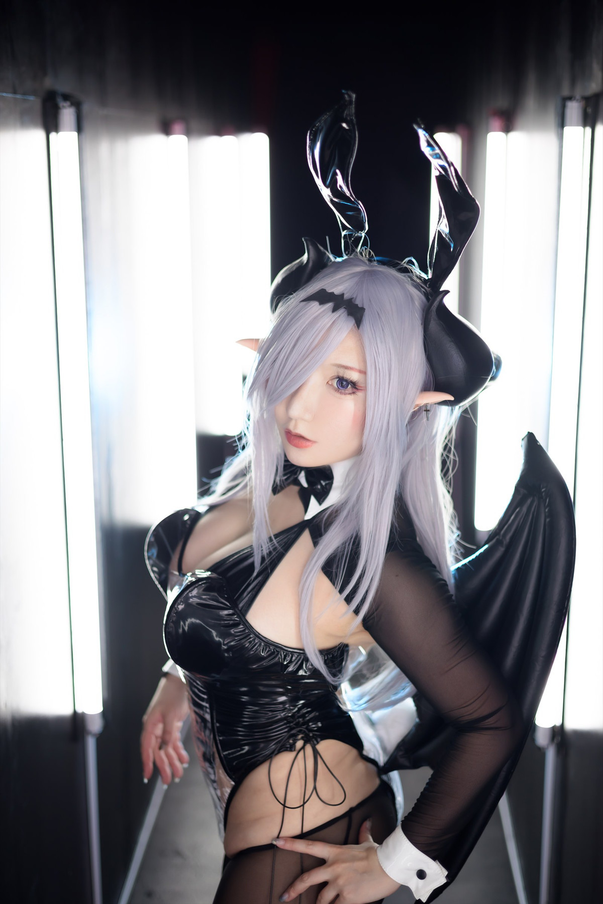 Cosplay-SAKUサク-See-through-Bunny-Succubus-Set01-09-07