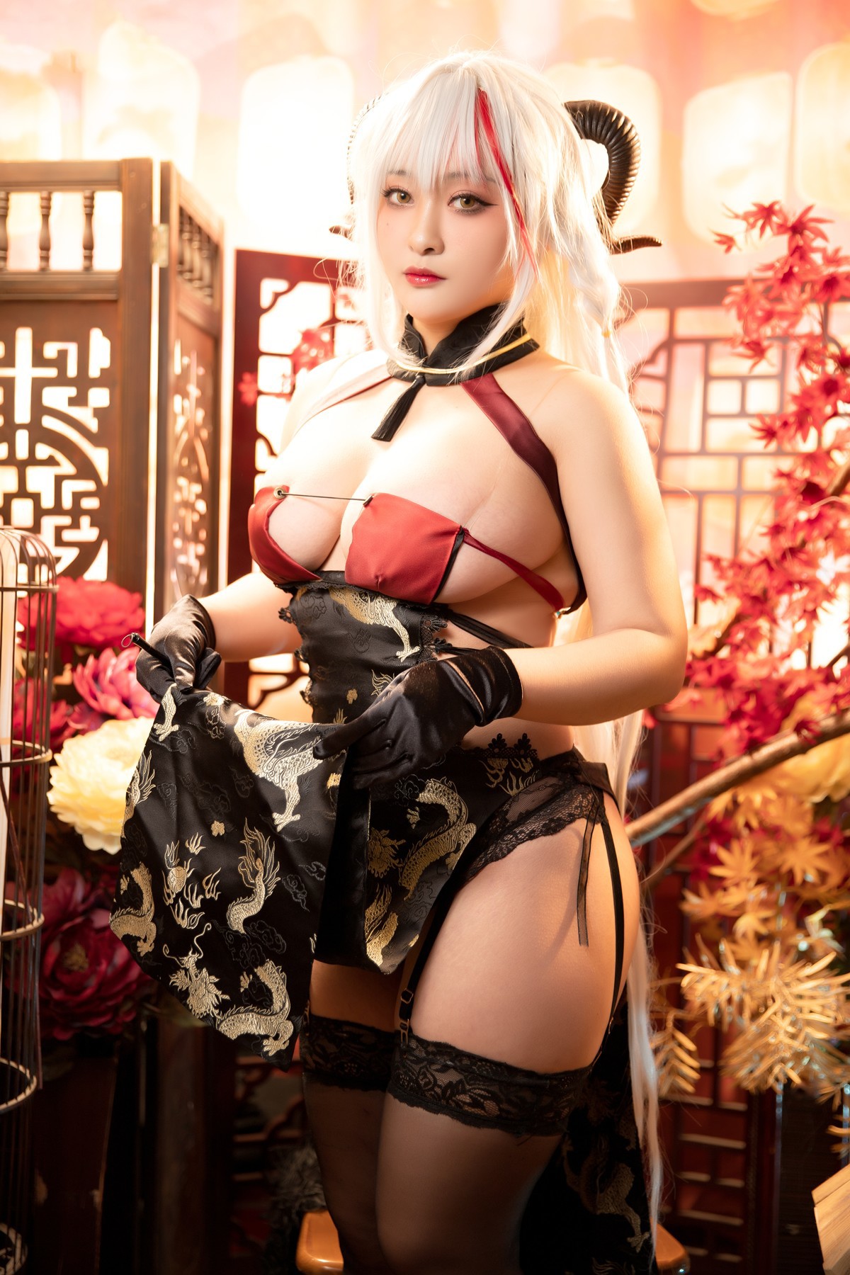 Cosplay-洛璃LoLiSAMA-埃吉尔旗袍-金龙腾祥云-Set02-12-09