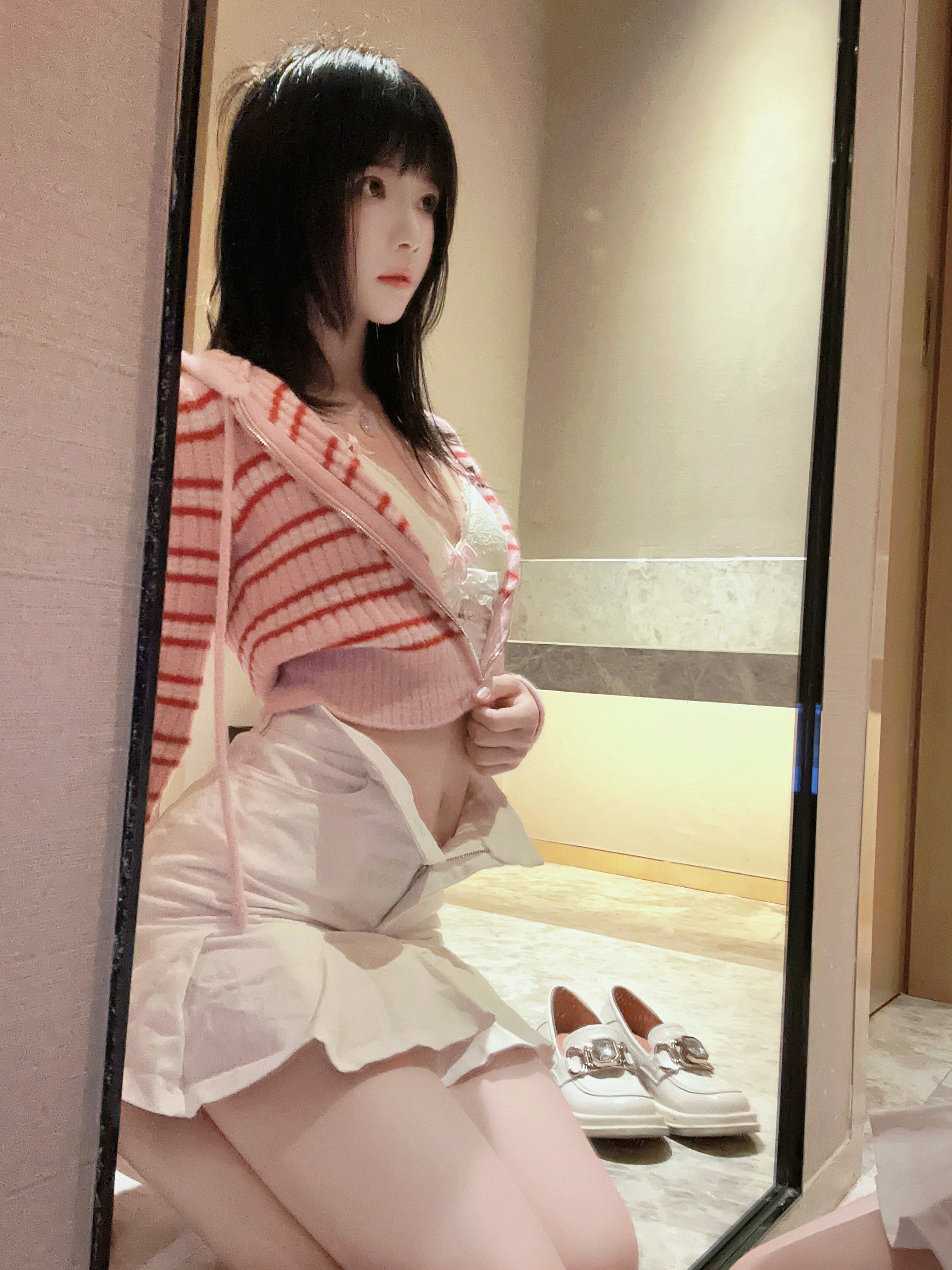桜桃喵-条纹毛衣-22P-98MB-11-18