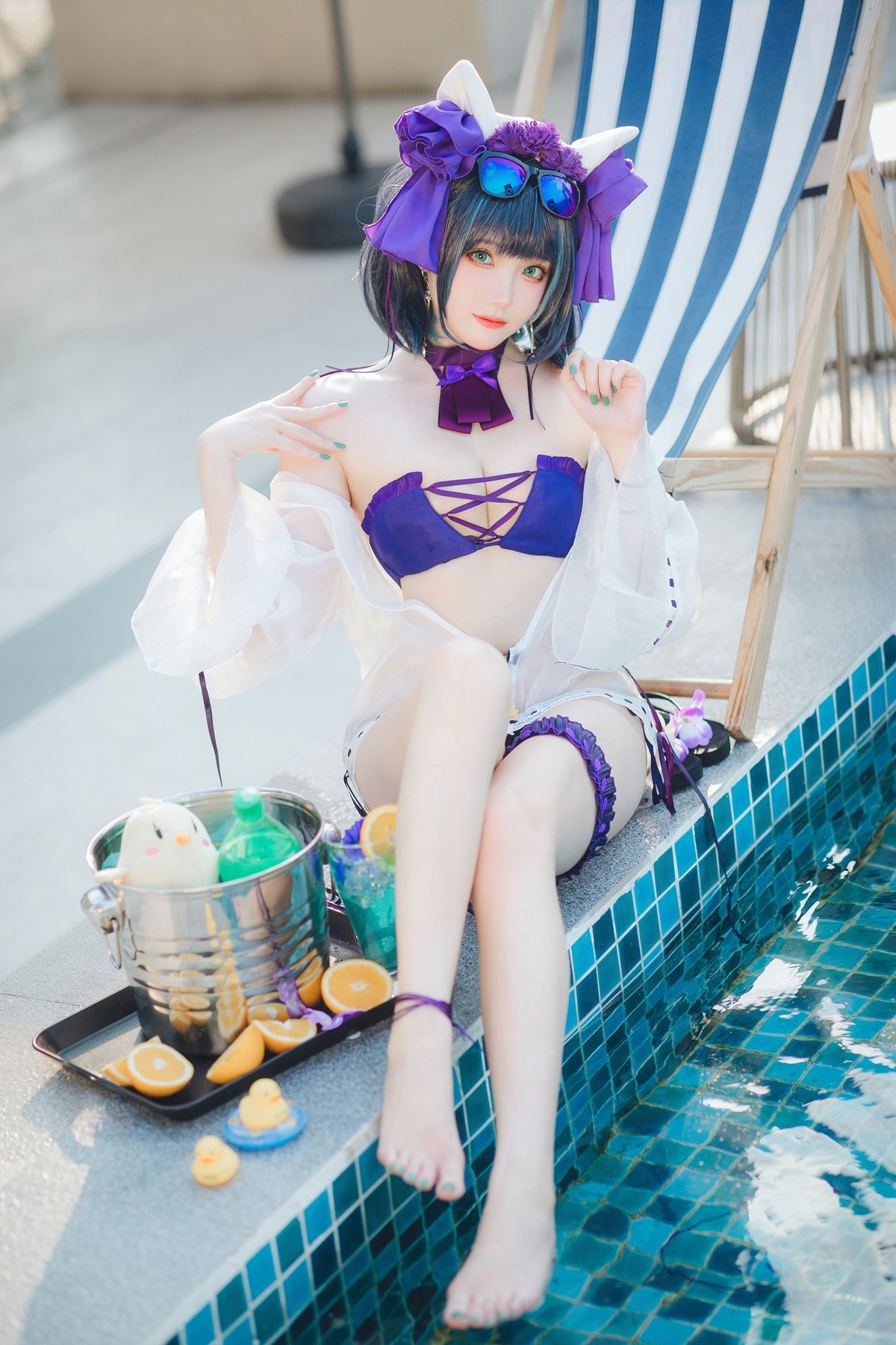 Cosplay-瓜希酱福利-柴郡泳装-01-14