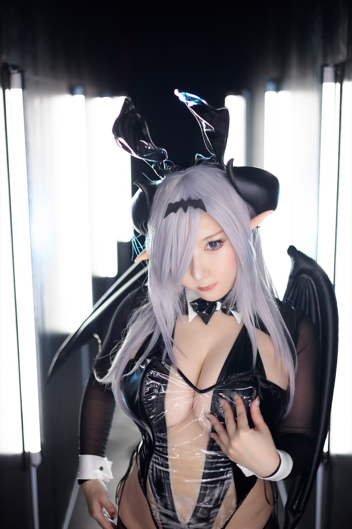 Cosplay-SAKUサク-See-through-Bunny-Succubus-Set01-09-07