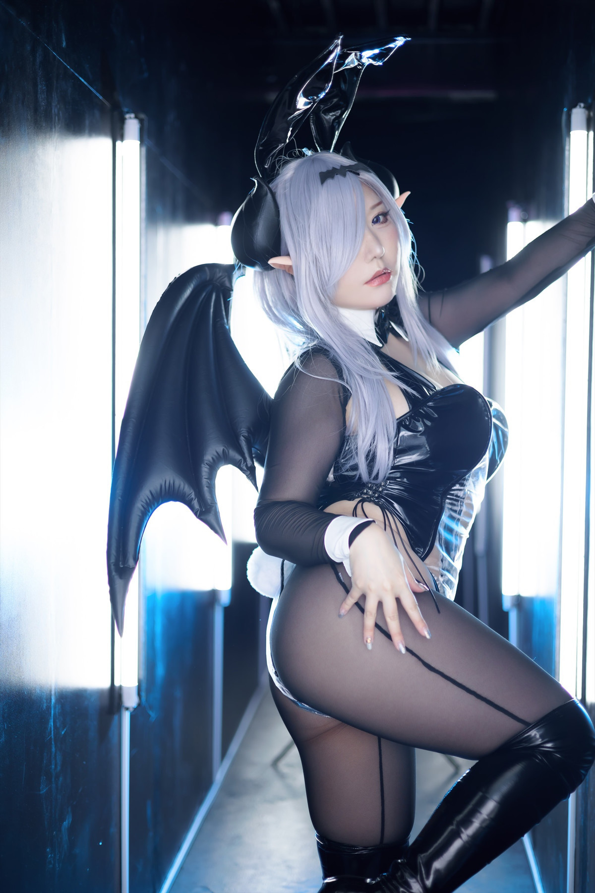Cosplay-SAKUサク-See-through-Bunny-Succubus-Set02-10-21