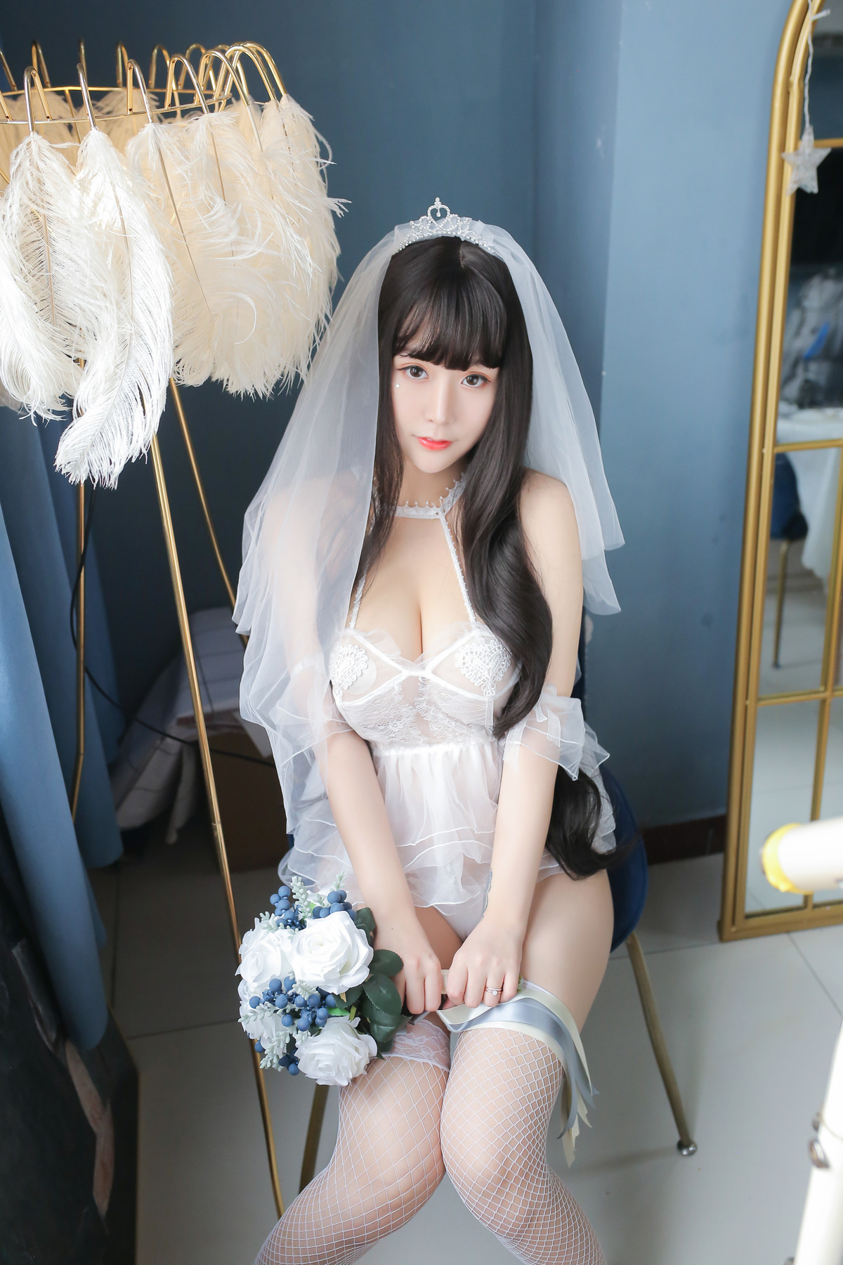 Cosplay-猫九酱Sakura-长发婚纱-Set01-10-21