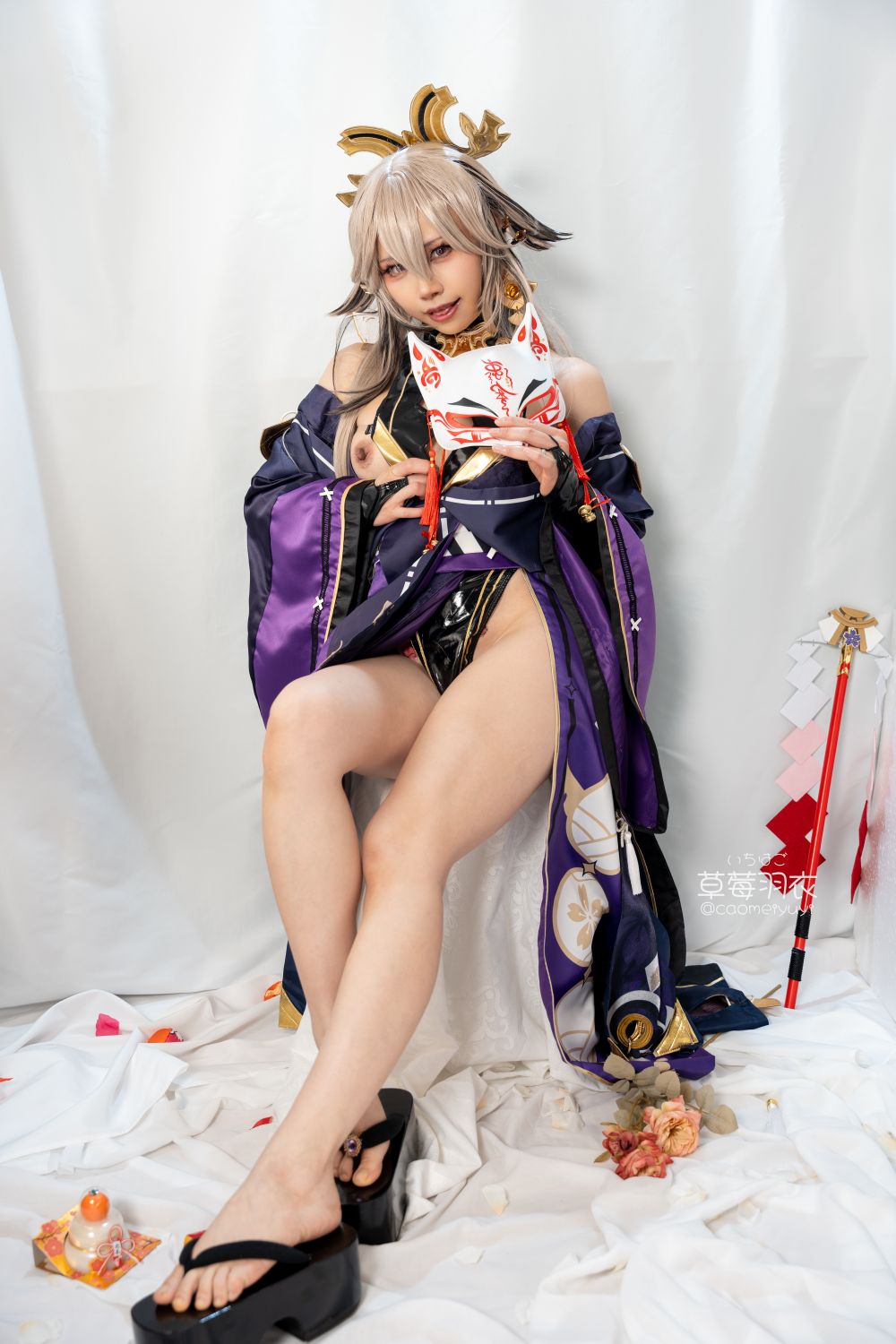 草莓羽衣T2黒ギャル八重神子墨桜色の夜笙雅芸-03-01