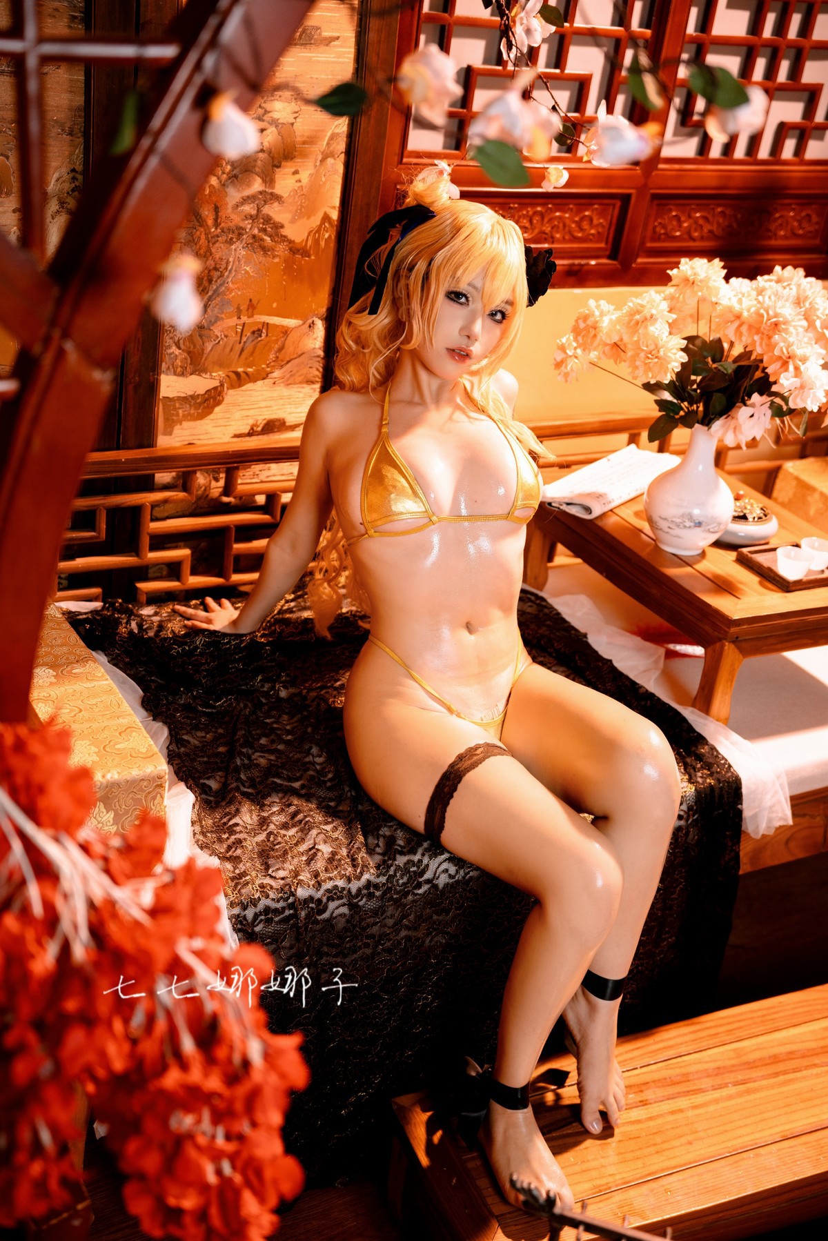 Cosplay-七七娜娜子-金莲-Gold-Lily-11-12