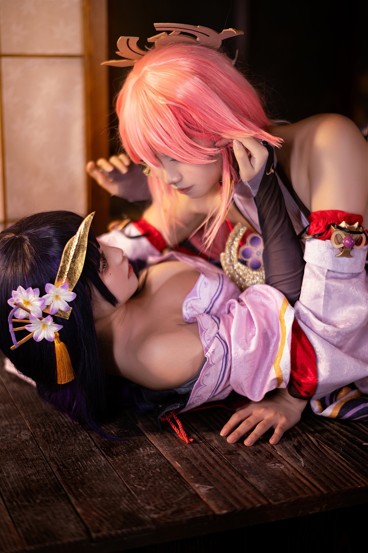 Cosplay-伊喵君-景三-八重-雷神-双倍快乐-08-21