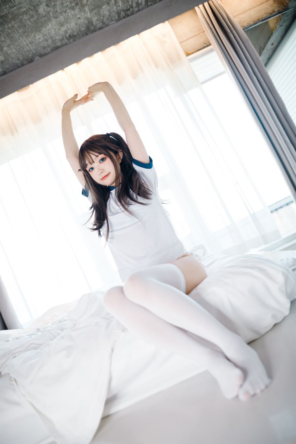 神沢永莉-半双马尾体操服大腿袜-68P-211MB-01-08