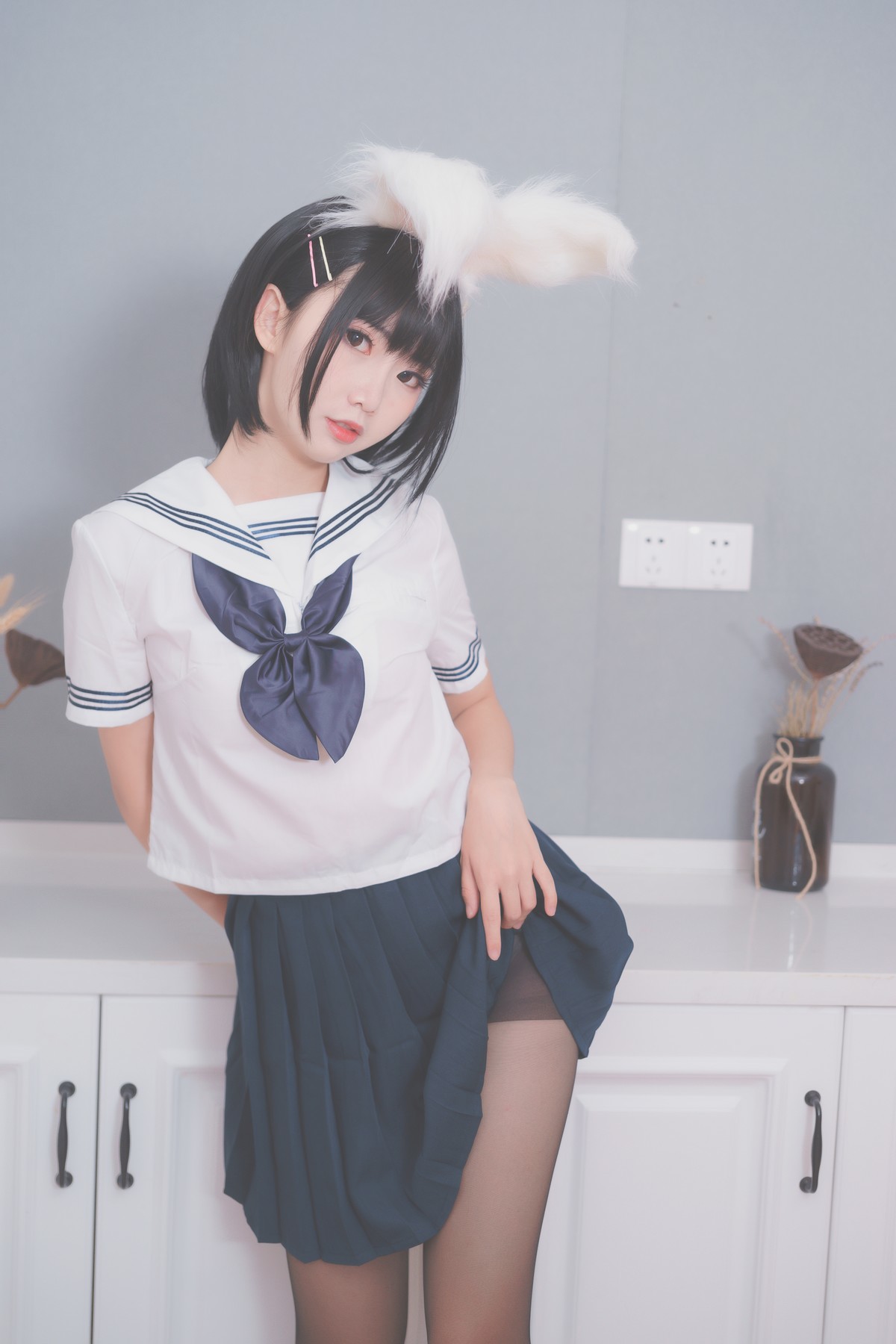 Cosplay-面饼仙儿-面饼兔耳jk-08-10