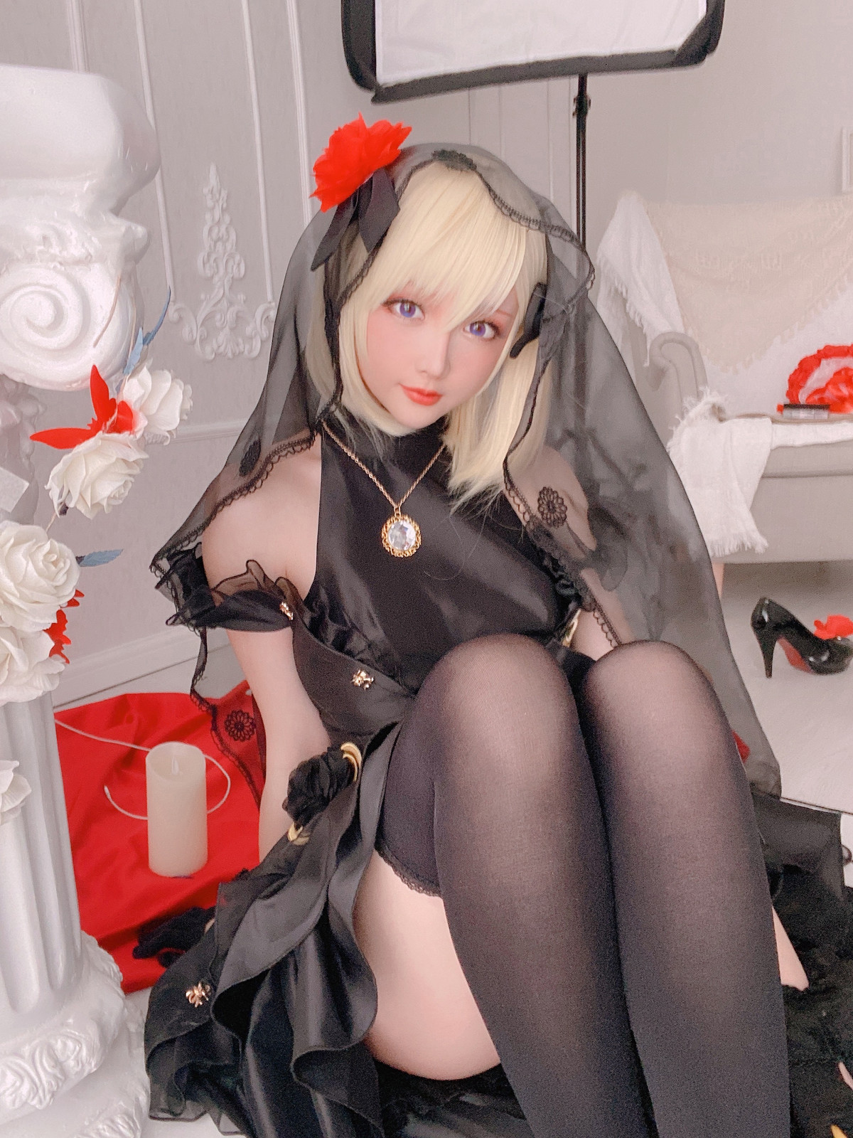 Cosplay-星之迟迟Hoshilily-Z23婚纱-04-17