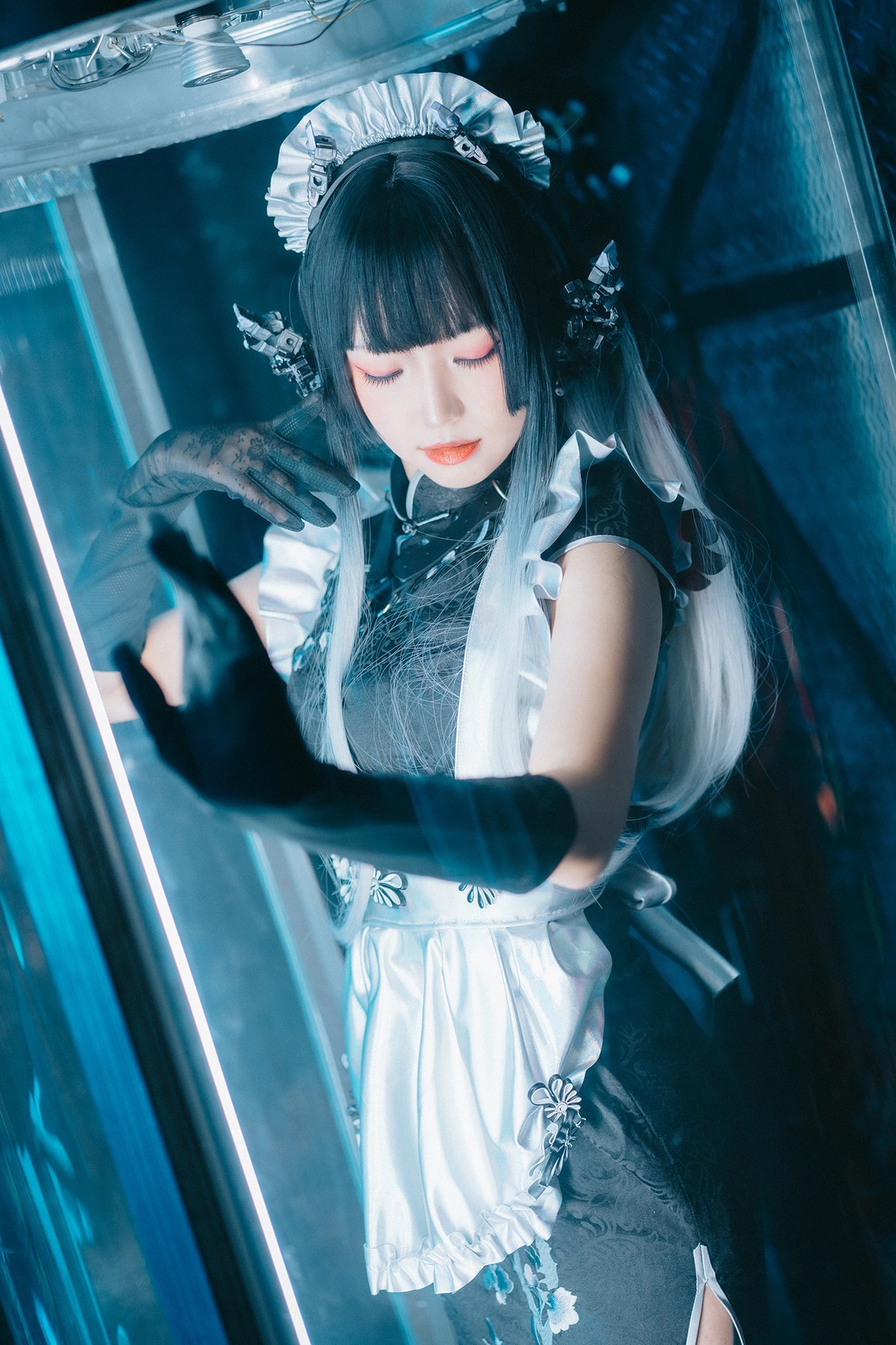 Cosplay-ElyEE子-賽博女僕-Melanite黑榴石-09-04