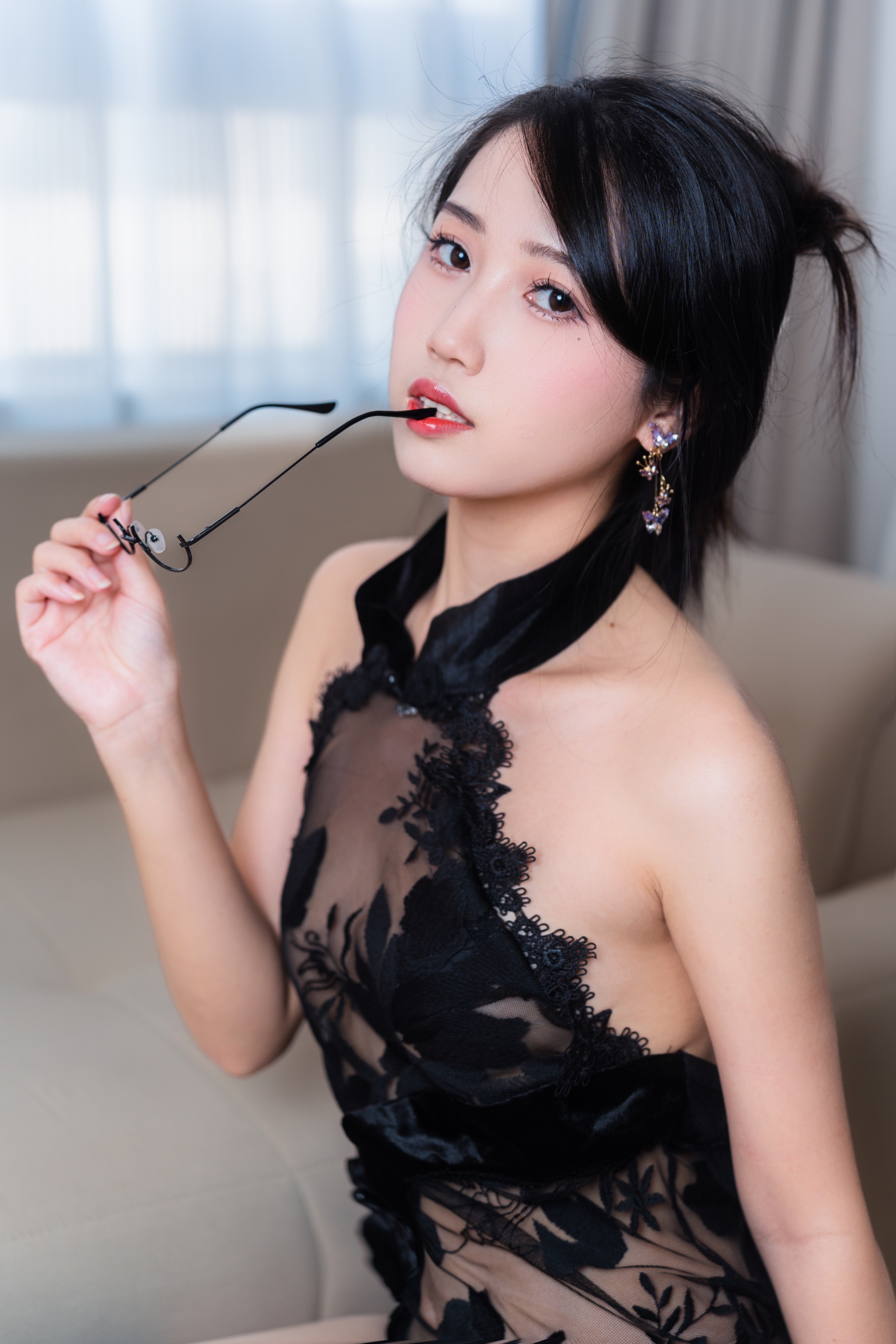 不呆猫-黑旗袍过膝袜御姐-42P-08-14