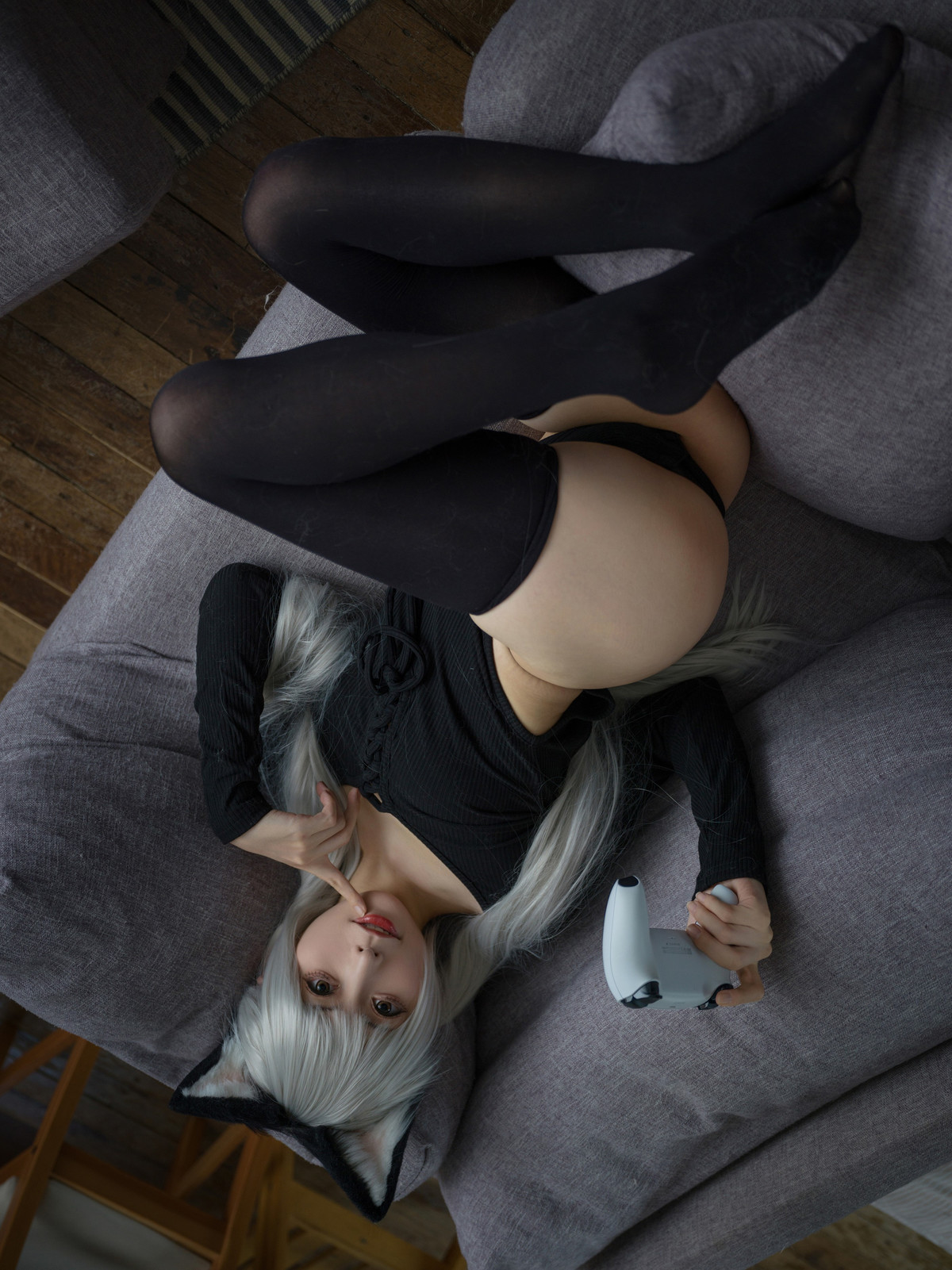 Cosplay-樱岛嗷一-黑猫针织衫连体衣-Set01-10-05