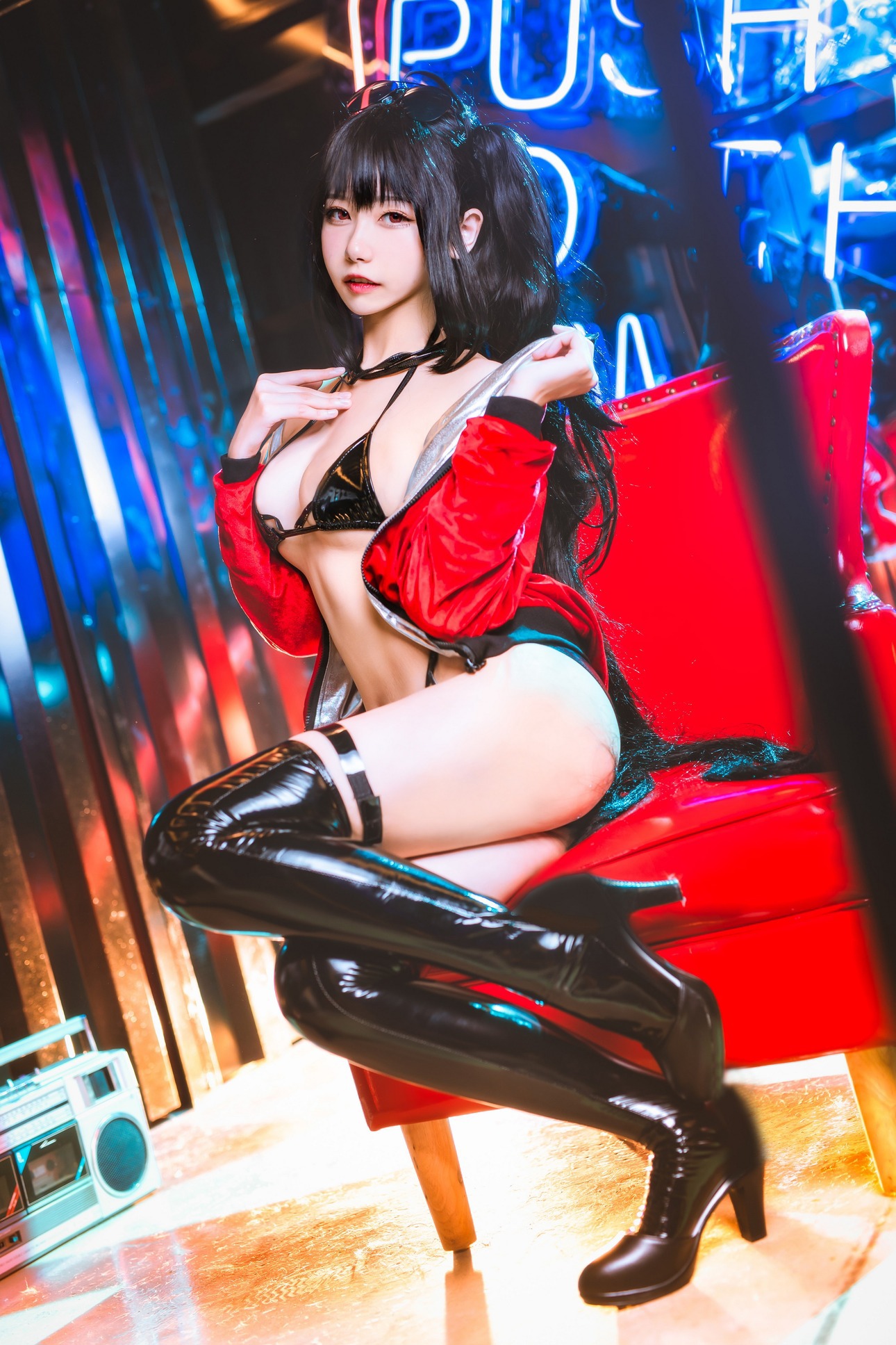 Momoko葵葵-Taihou-打歌服-恶魔-碧蓝航线-08-24