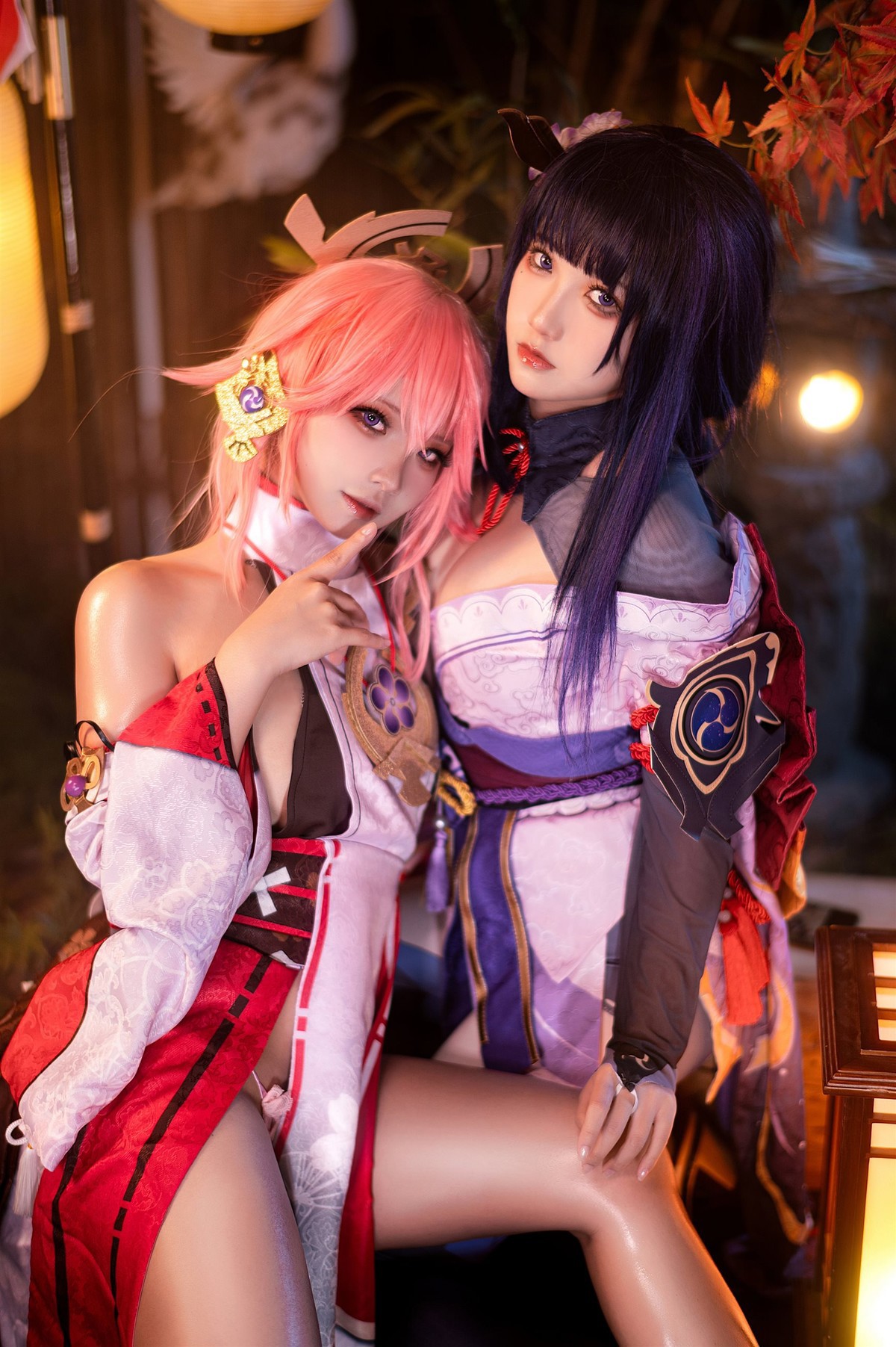 Cosplay-伊喵君-景三-八重-雷神-双倍快乐-08-21