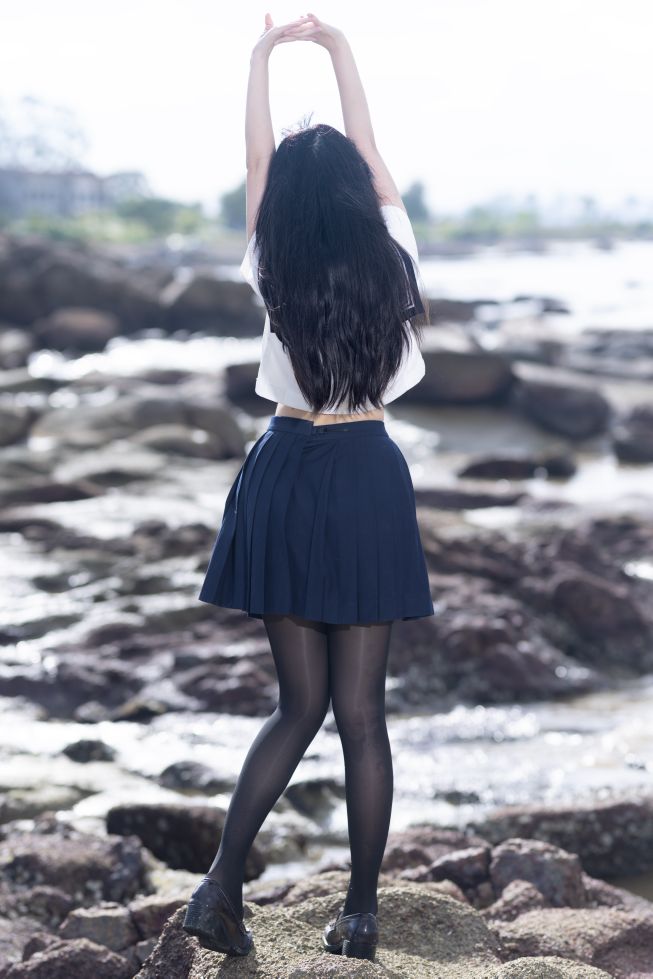 不呆猫三無人型---水手服百合黑丝-04-24