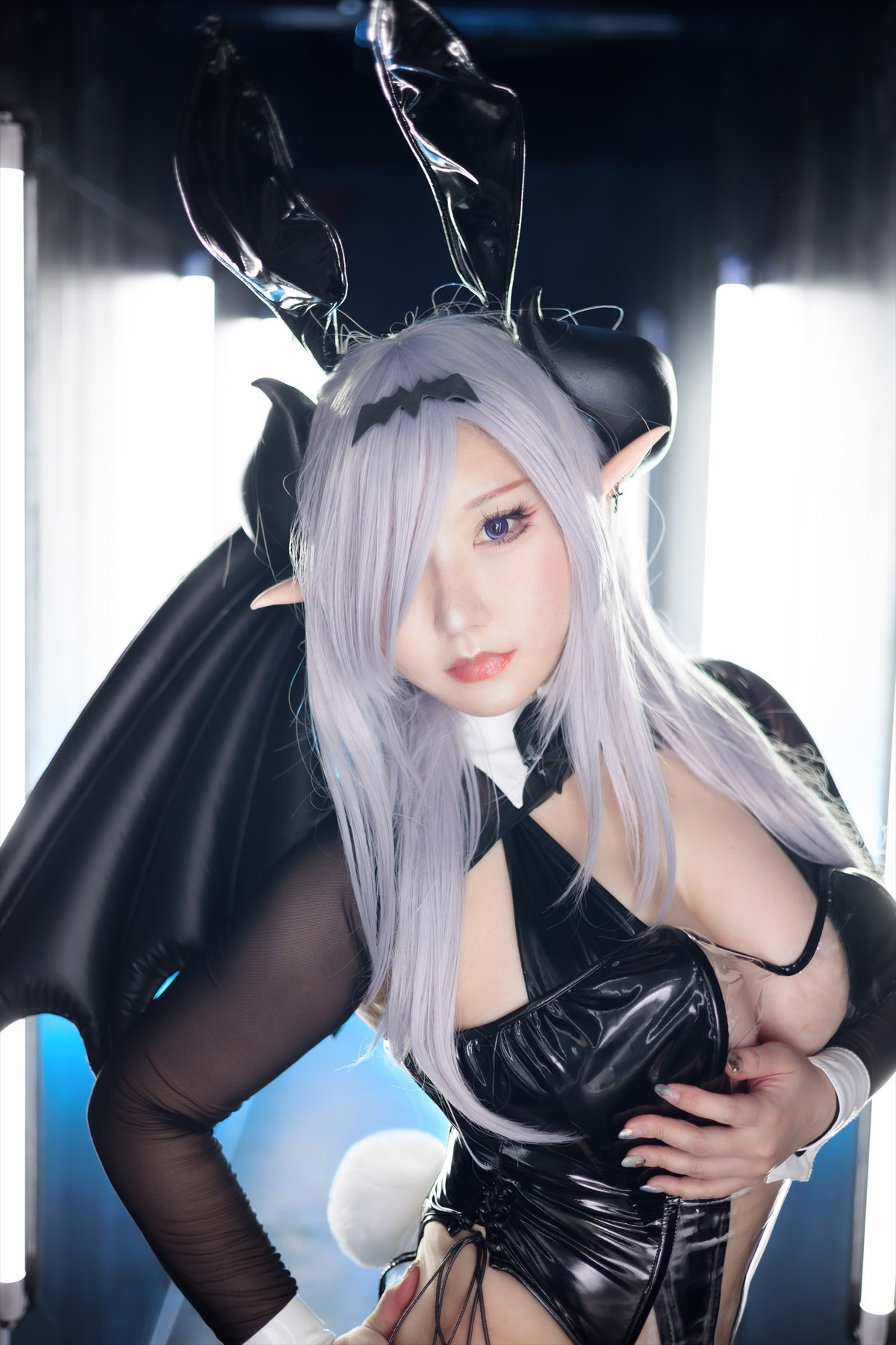 Cosplay-SAKUサク-See-through-Bunny-Succubus-Set01-09-07