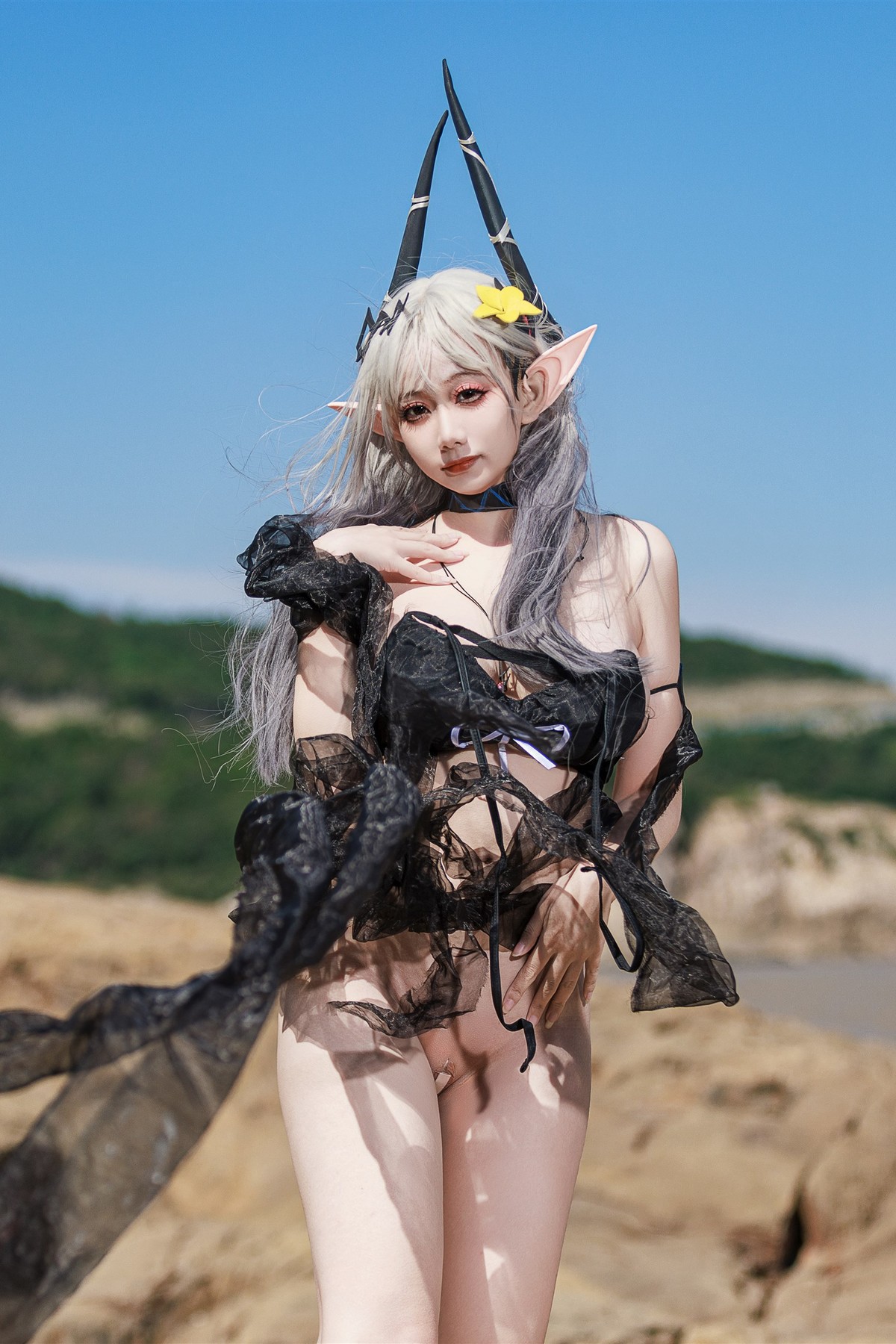 Cosplay-阿雪雪-泥岩泳装-Mud-Rock-Swimsuit-09-11
