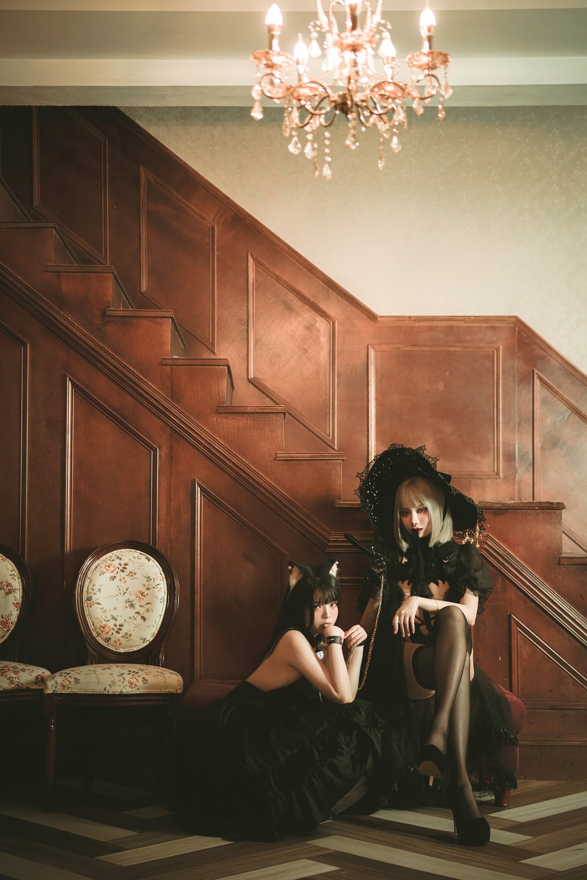 Cosplay-香草喵露露-杨枝甘露-灰色花花蕾丝-11-10