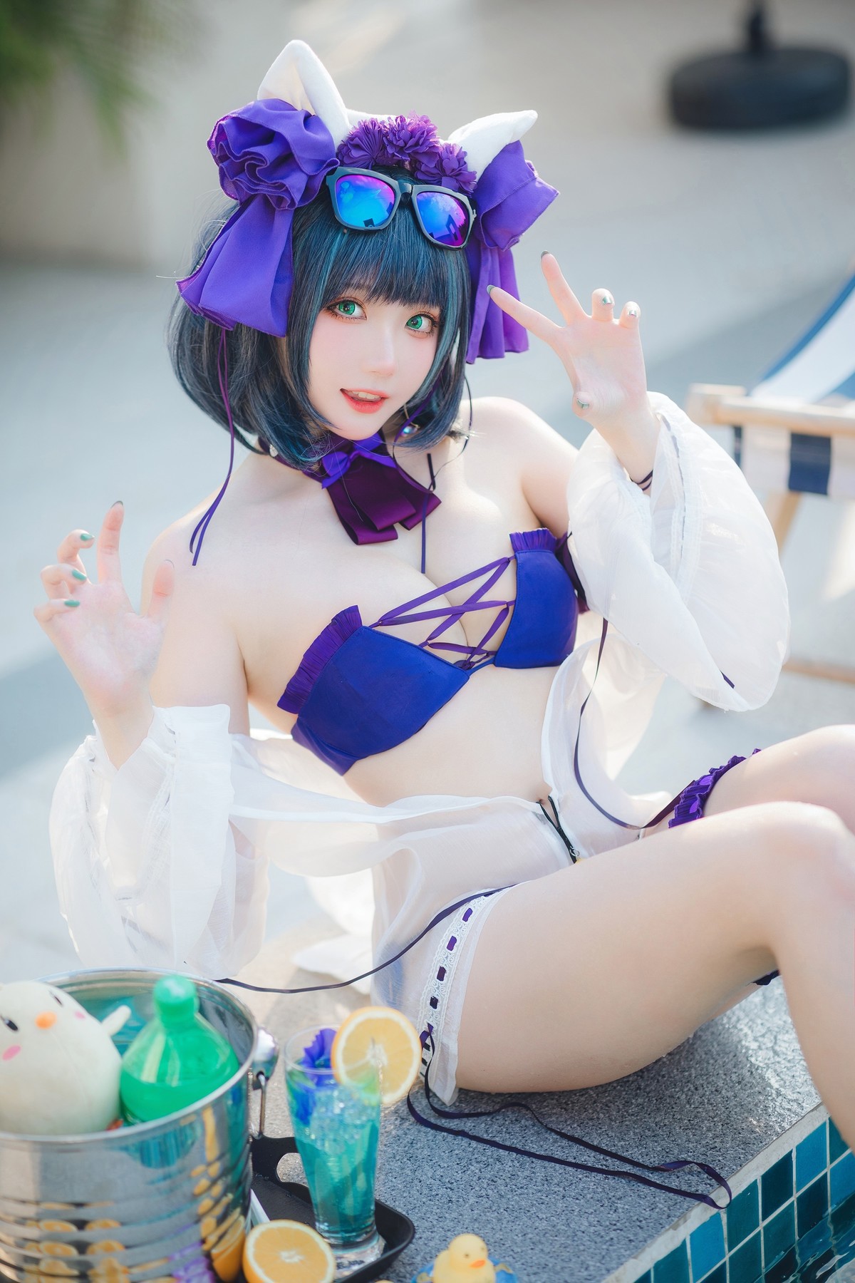 Cosplay-瓜希酱福利-柴郡泳装-01-14