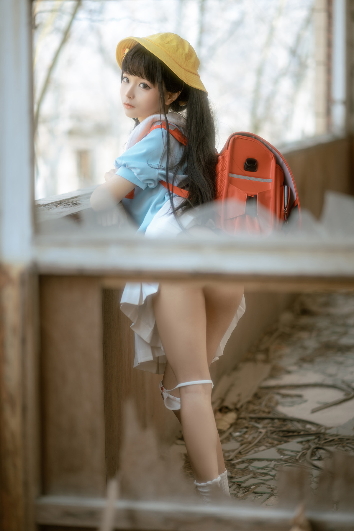 Cosplay-蠢沫沫-Chunmomo-小黄帽-绅士版-Set02-11-17