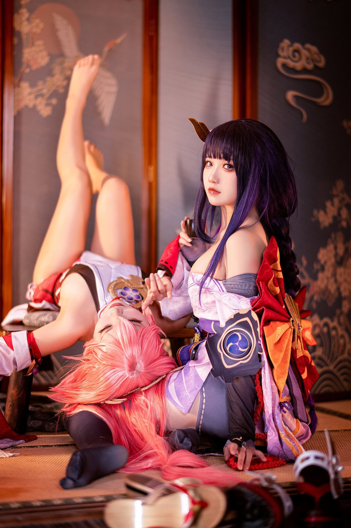 Cosplay-伊喵君-景三-八重-雷神-双倍快乐-08-21