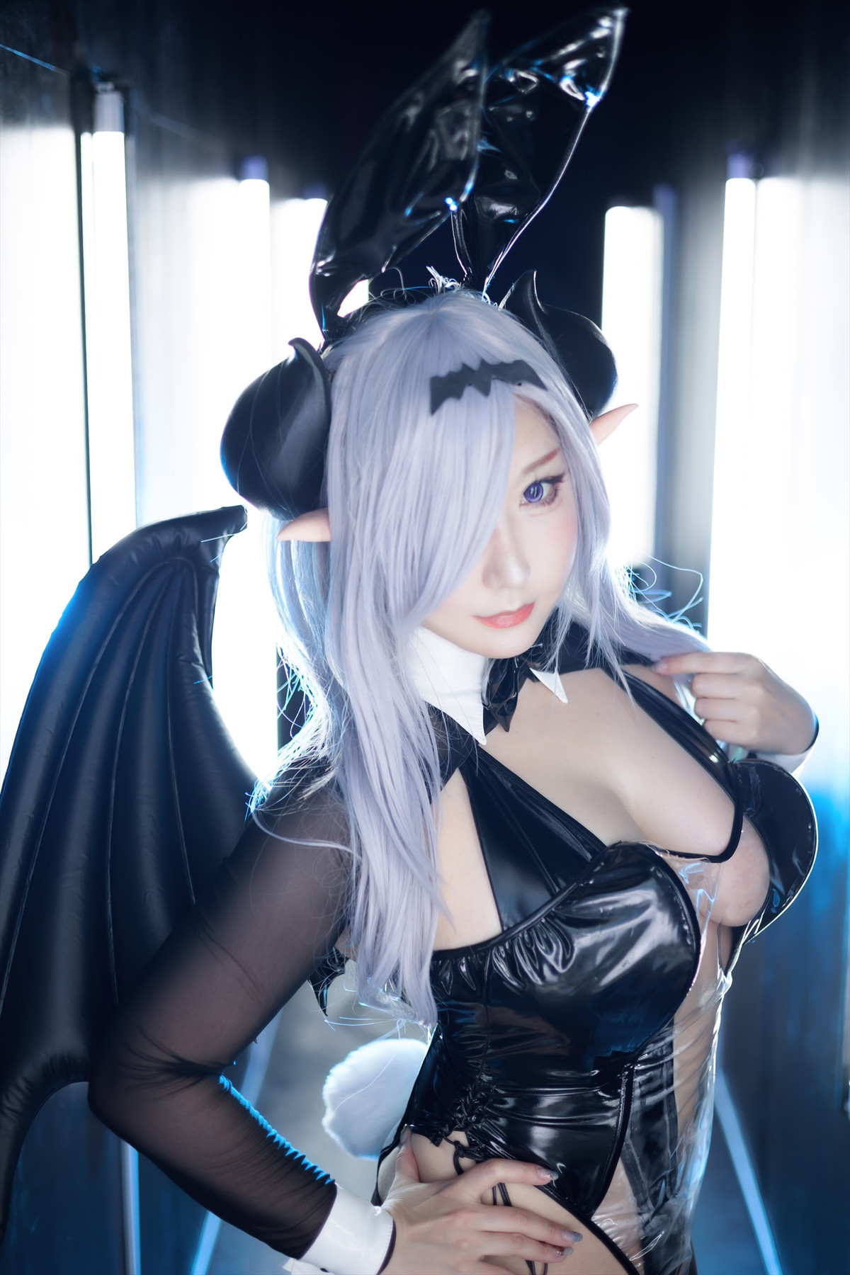 Cosplay-SAKUサク-See-through-Bunny-Succubus-Set02-10-21