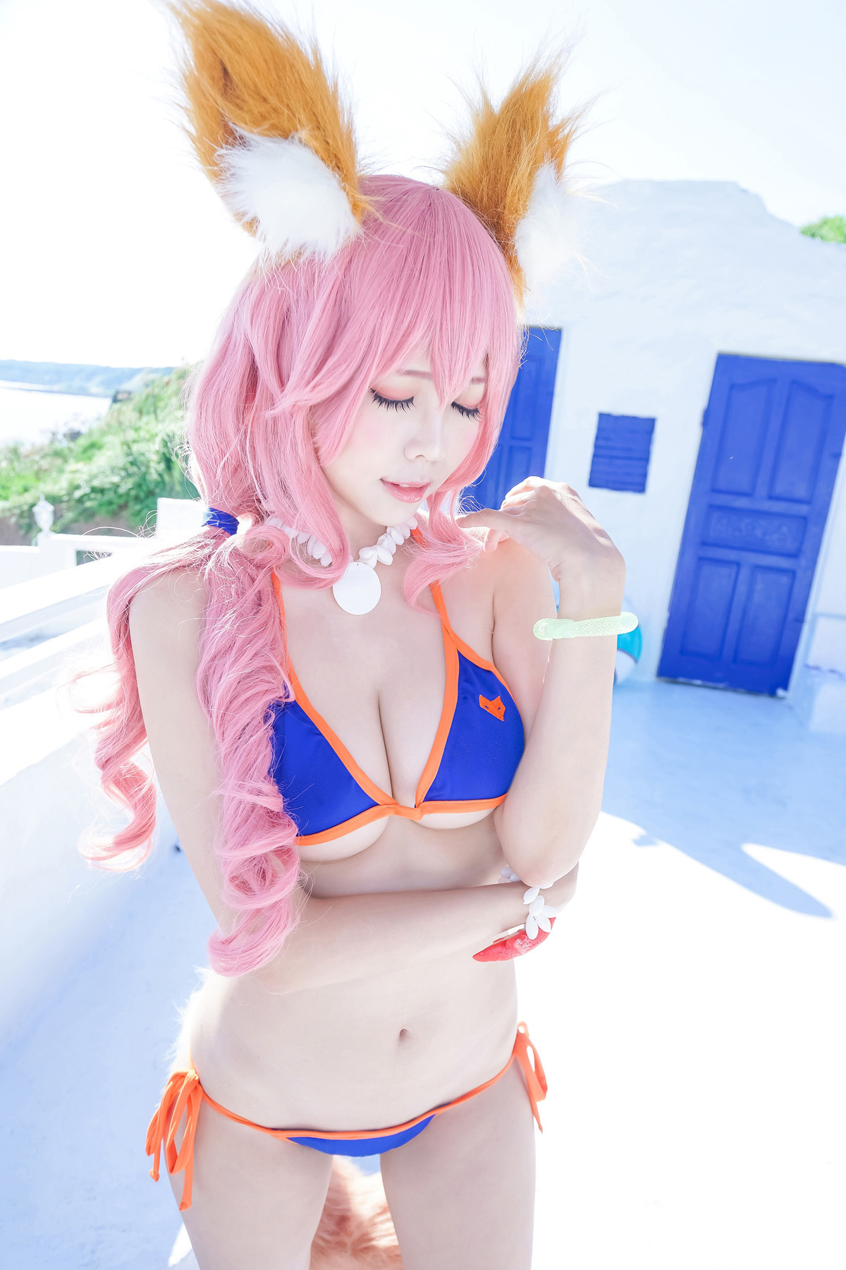 Cosplay-ElyEE子-玉藻前泳装-03-09