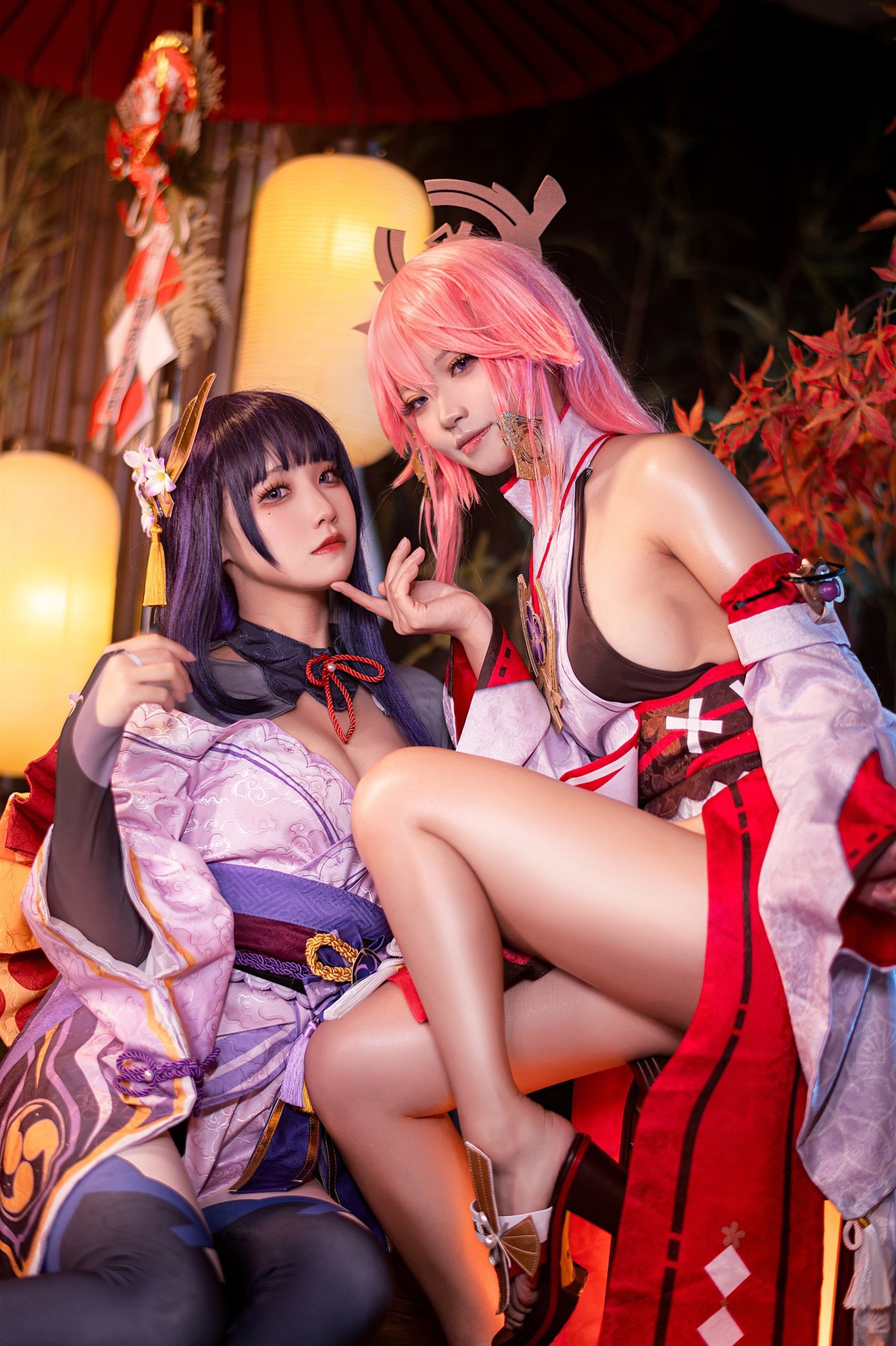 Cosplay-伊喵君-景三-八重-雷神-双倍快乐-08-21