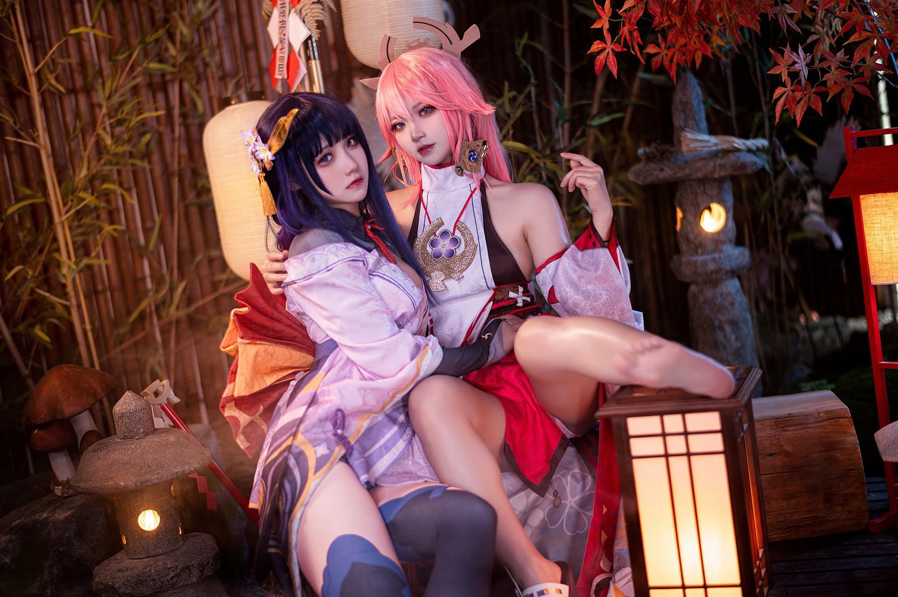 Cosplay-伊喵君-景三-八重-雷神-双倍快乐-08-21