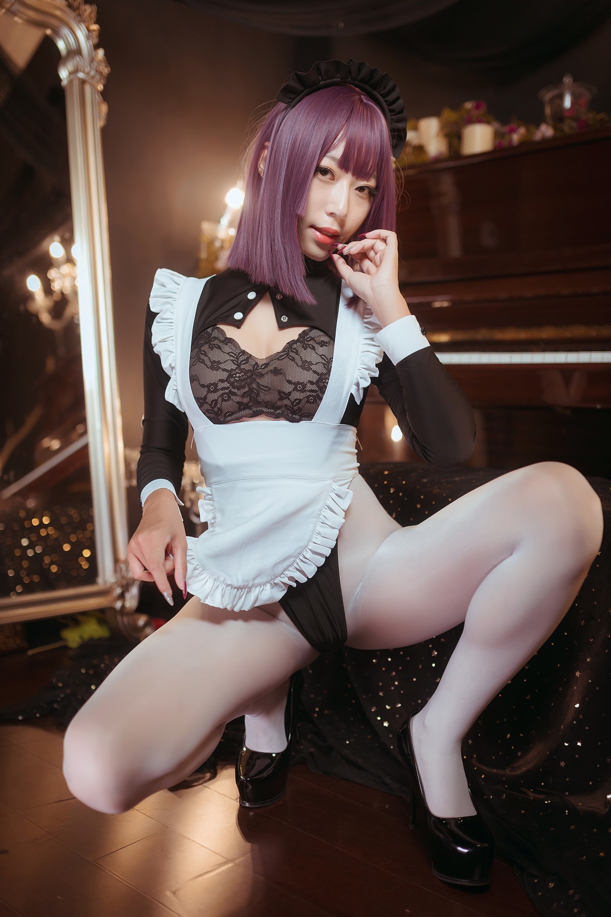 Cosplay-Money冷冷-高叉女仆-10-15