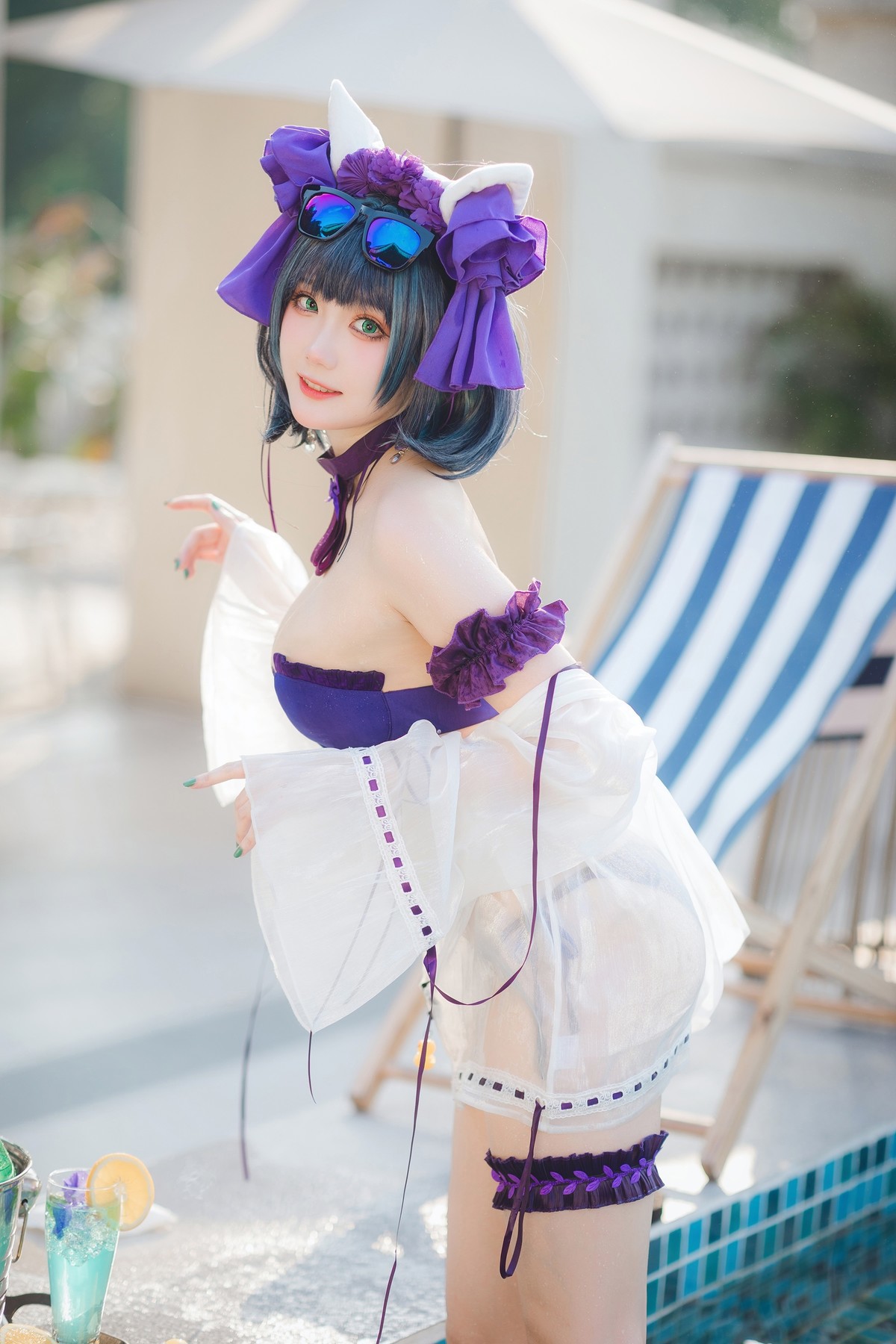Cosplay-瓜希酱福利-柴郡泳装-01-14
