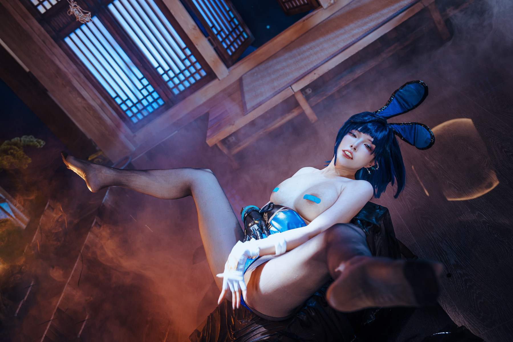 Cosplay-夏小秋秋秋-夜兰-兔女郎-Set02-02-01