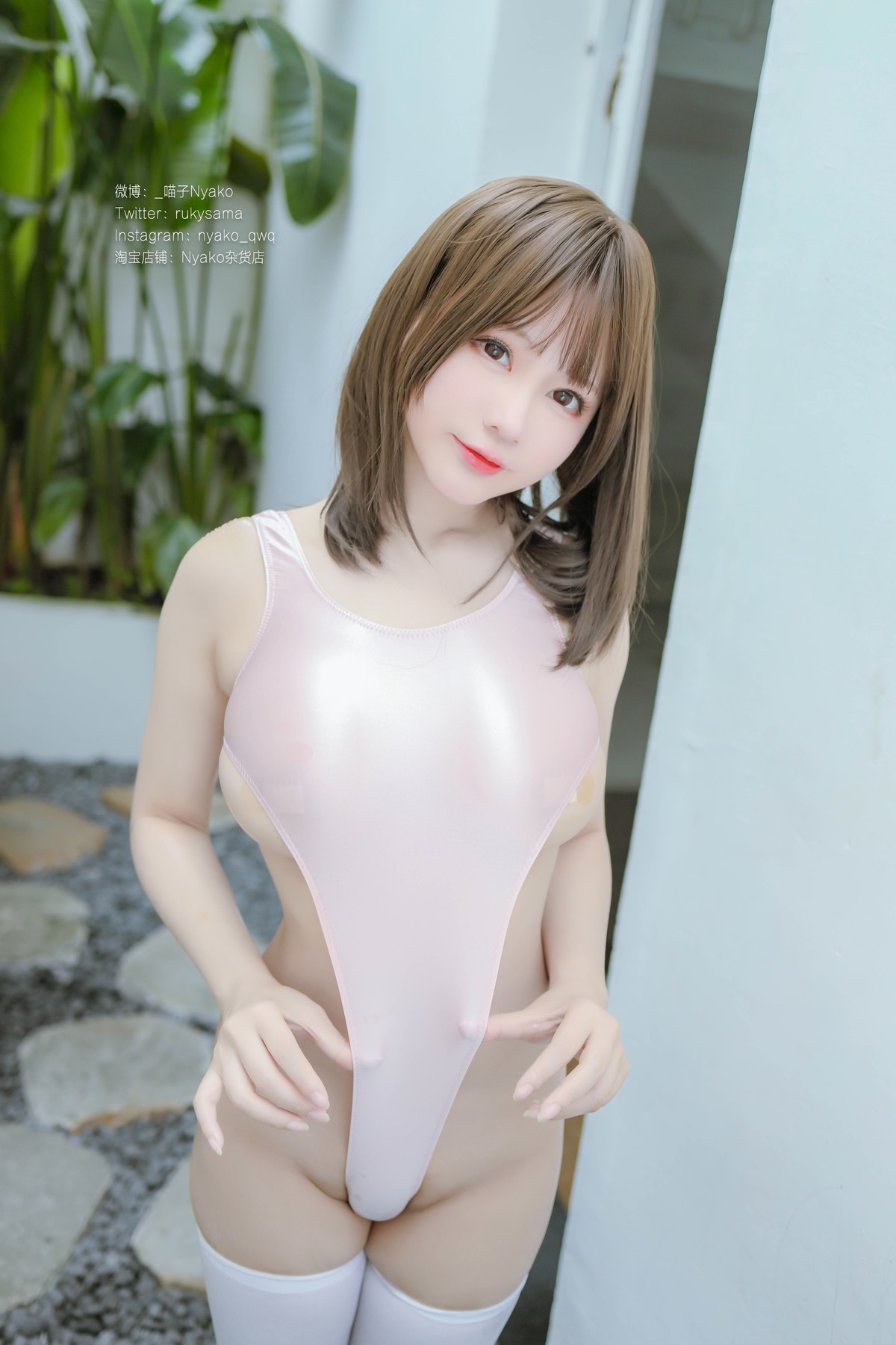 Cosplay-Nyako喵子-粉色高叉竞泳-Set01-01-09