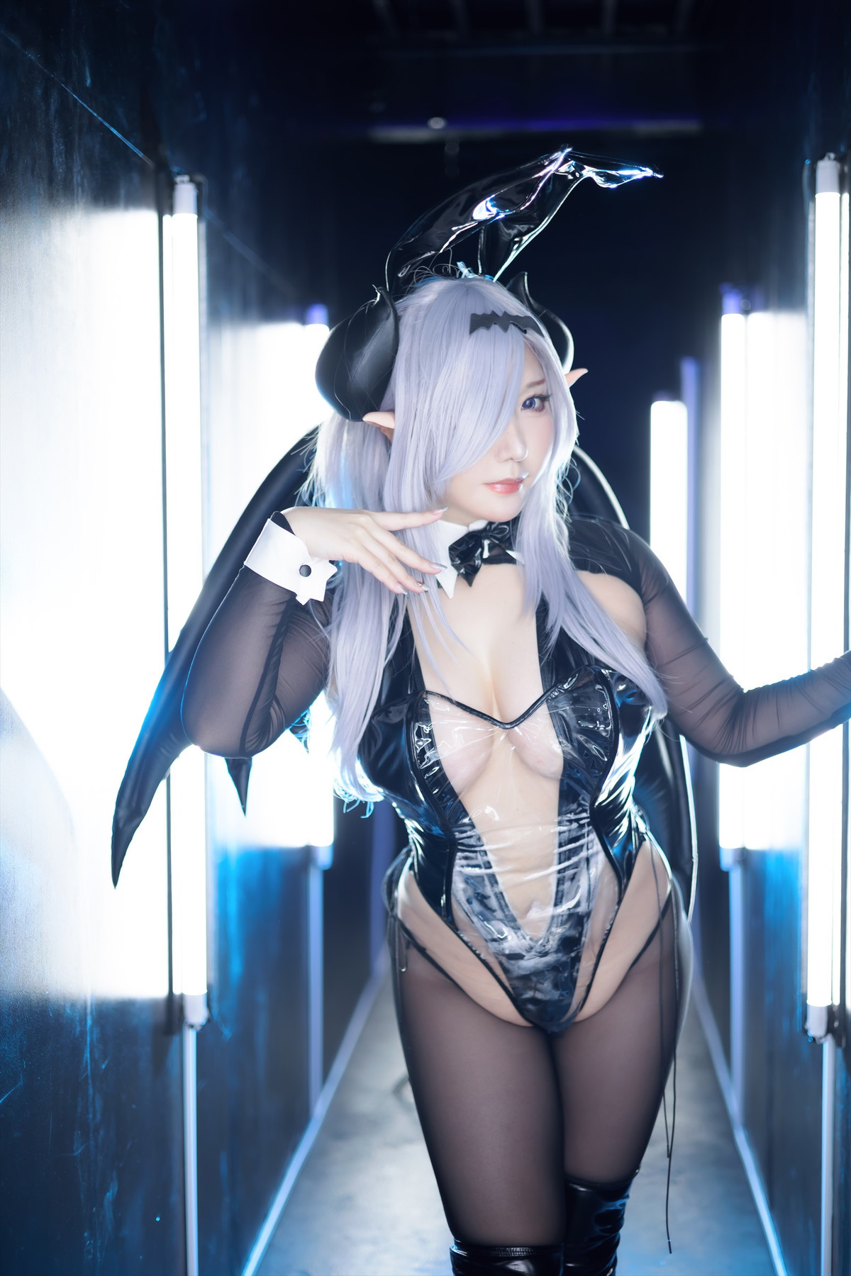 Cosplay-SAKUサク-See-through-Bunny-Succubus-Set02-10-21