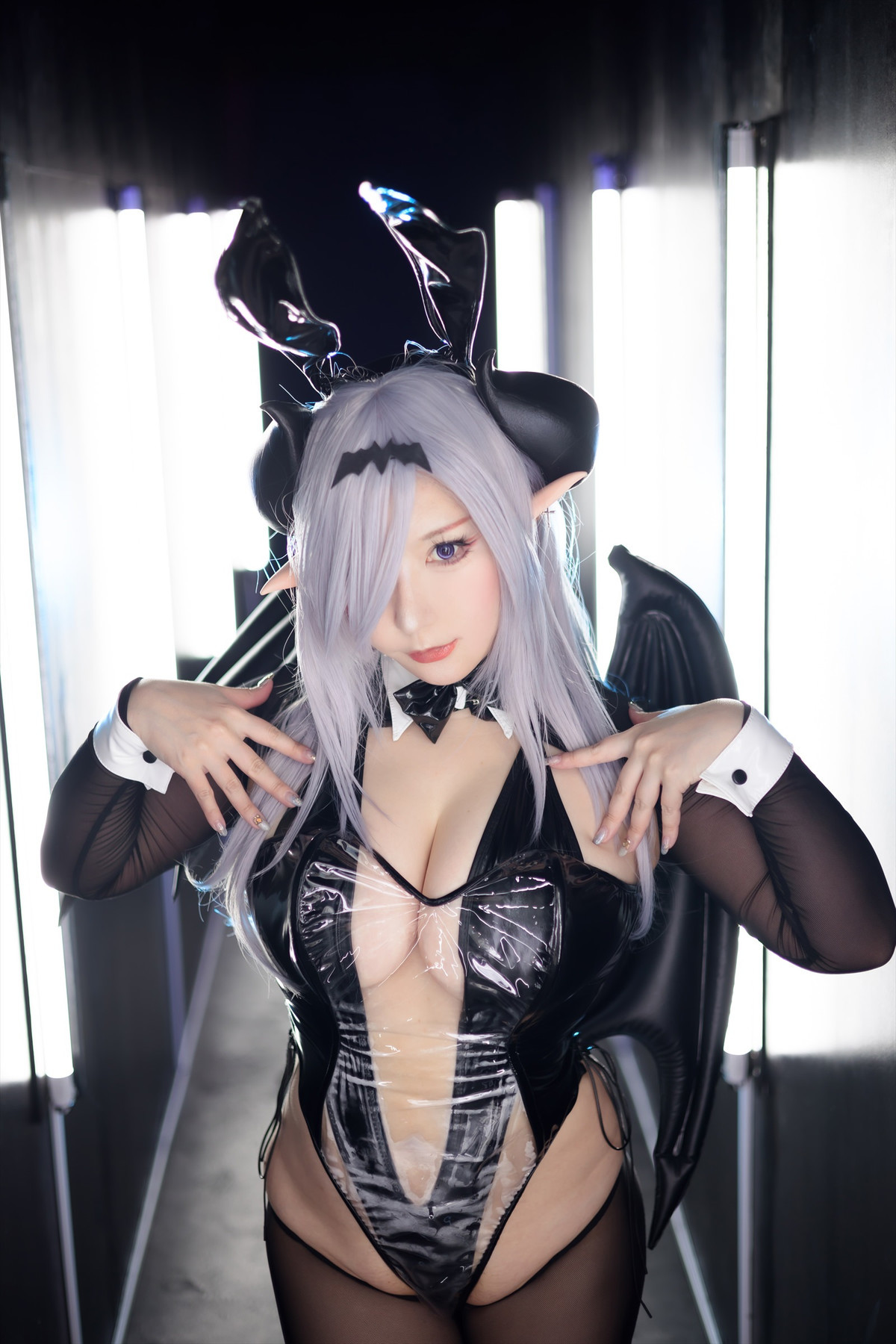 Cosplay-SAKUサク-See-through-Bunny-Succubus-Set01-09-07