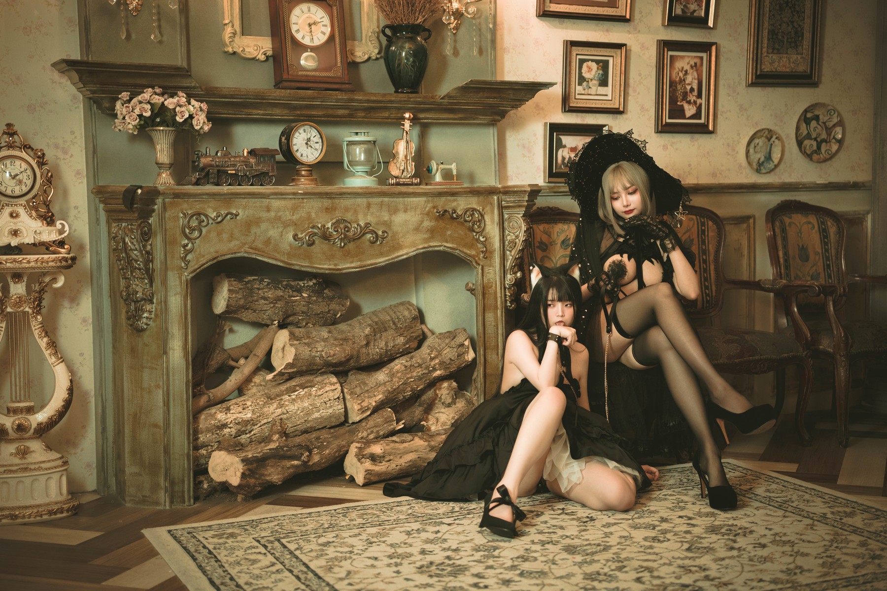 Cosplay-香草喵露露-杨枝甘露-灰色花花蕾丝-11-10