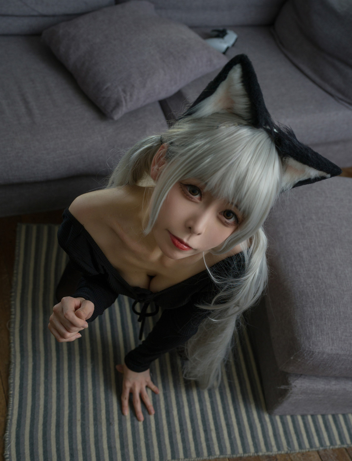 Cosplay-樱岛嗷一-黑猫针织衫连体衣-Set01-10-05