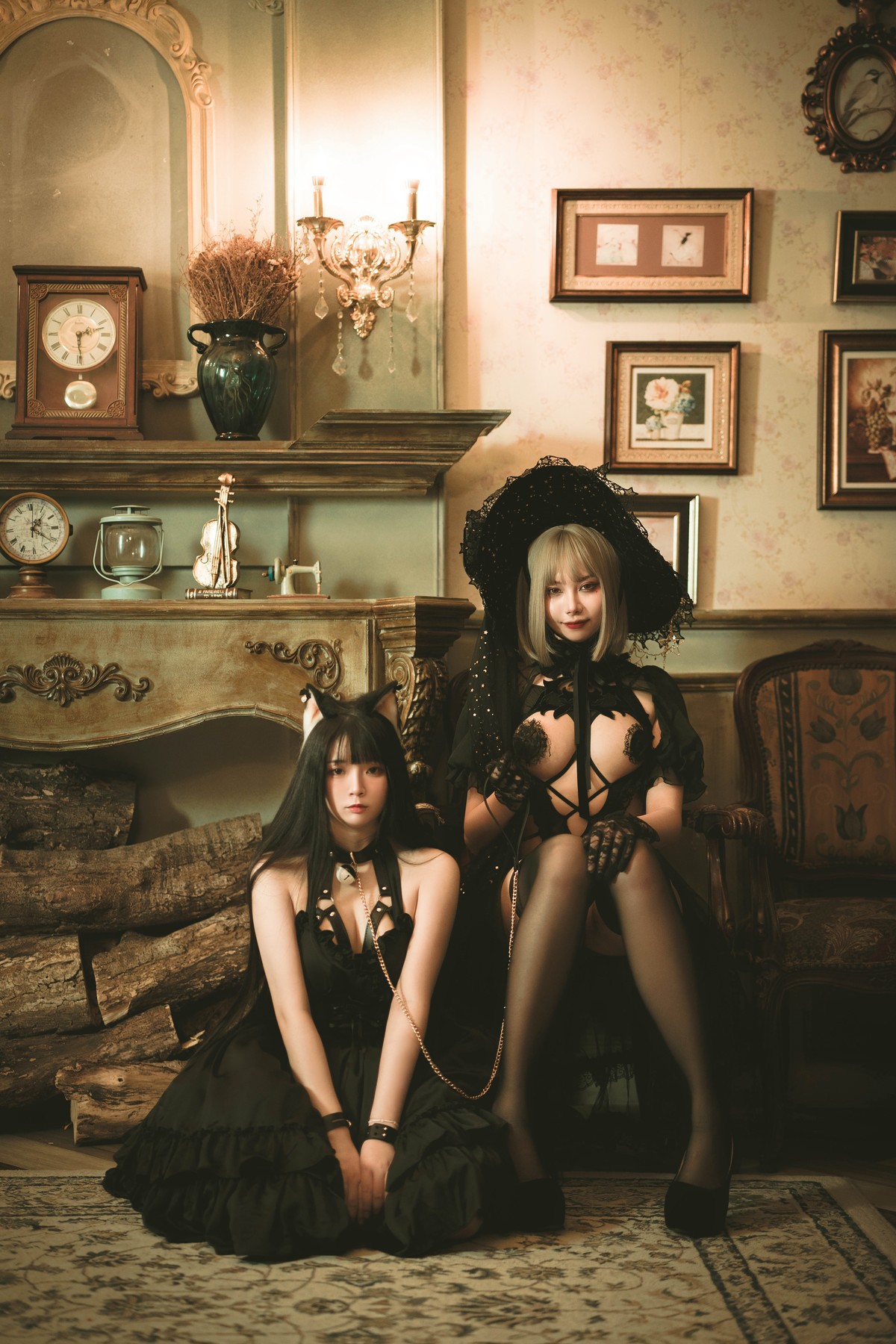 Cosplay-香草喵露露-杨枝甘露-灰色花花蕾丝-11-10