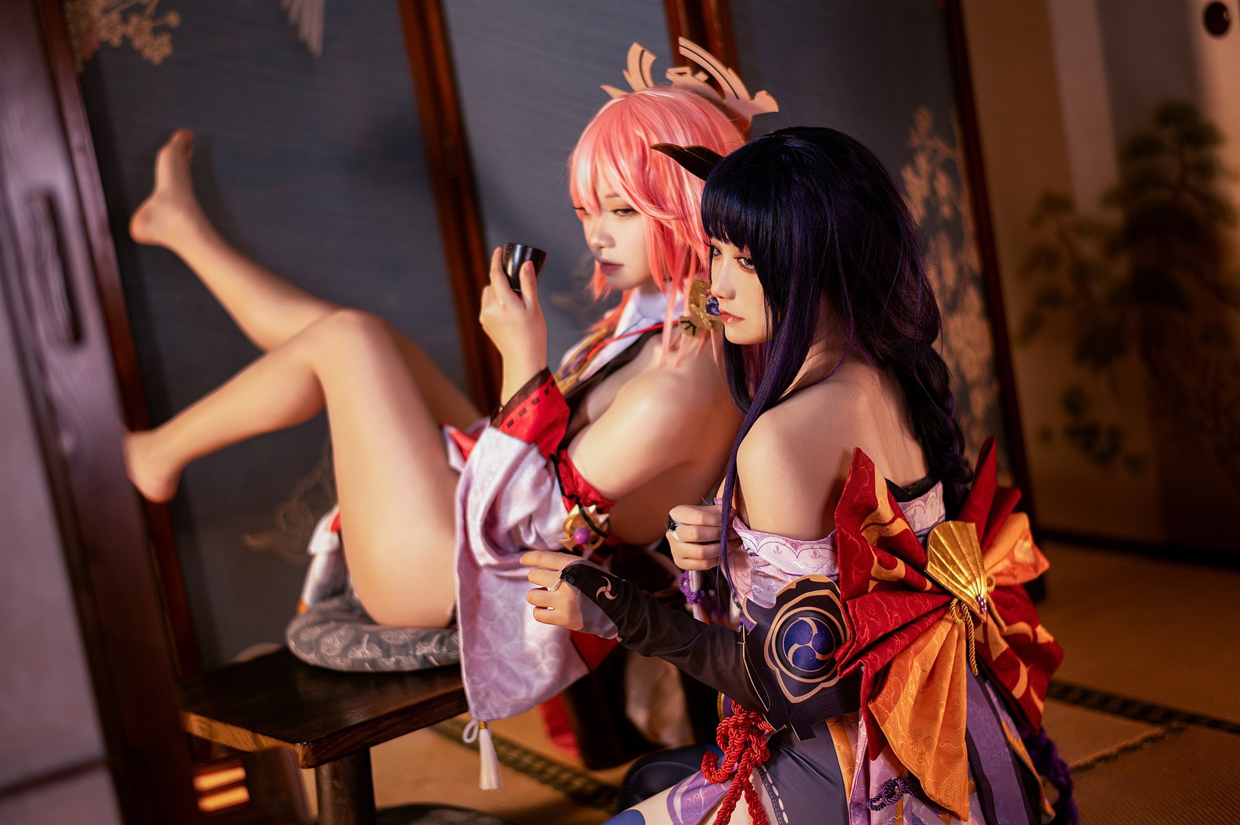 Cosplay-伊喵君-景三-八重-雷神-双倍快乐-08-21