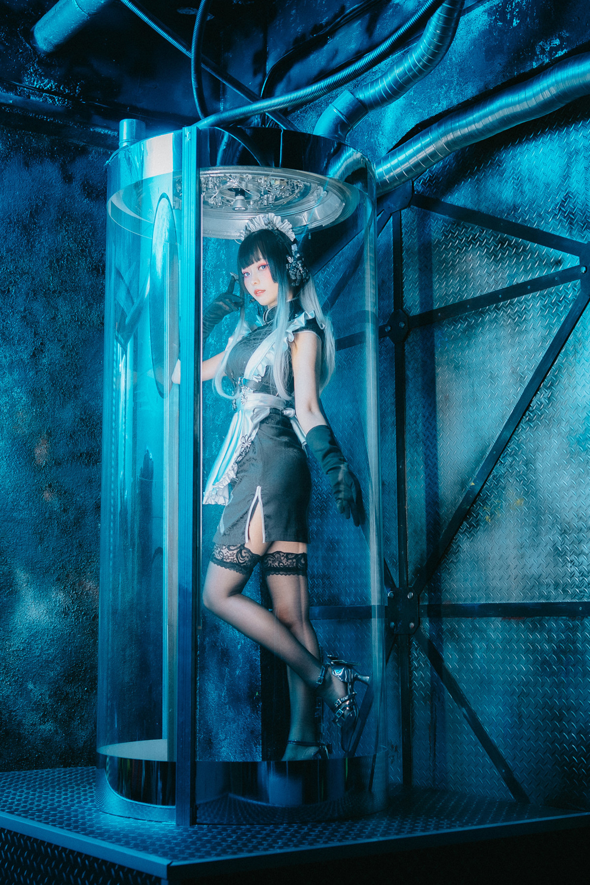 Cosplay-ElyEE子-賽博女僕-Melanite黑榴石-09-04