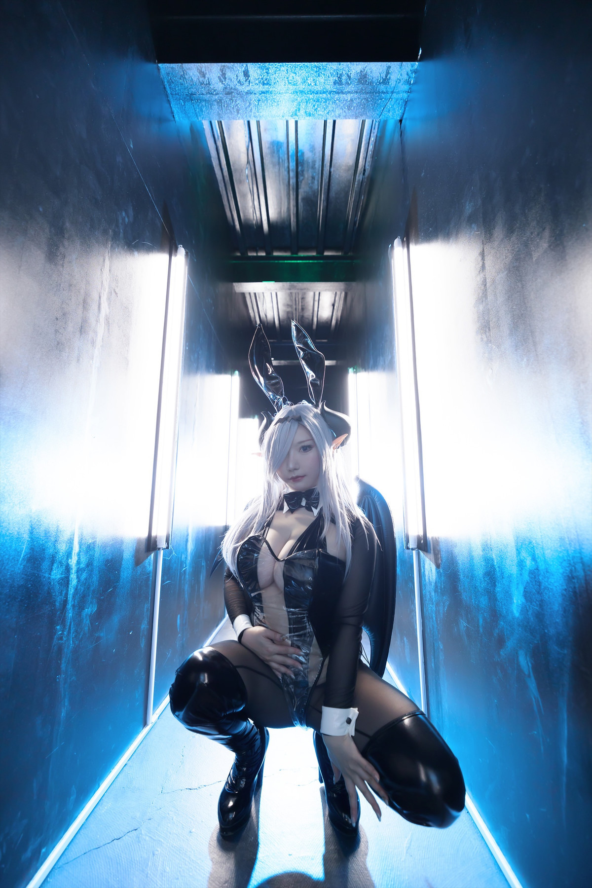 Cosplay-SAKUサク-See-through-Bunny-Succubus-Set01-09-07