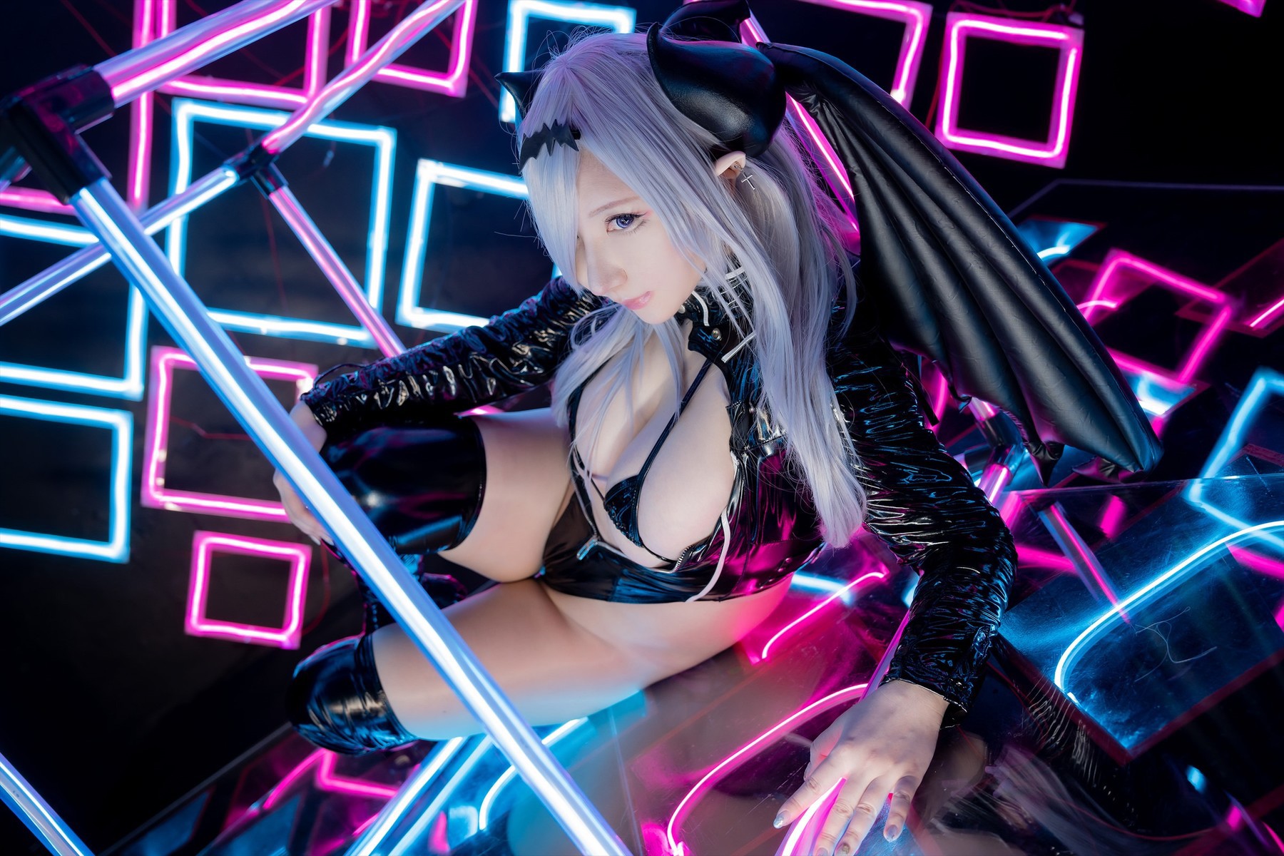 Cosplay-SAKUサク-See-through-Bunny-Succubus-Set04-05-02
