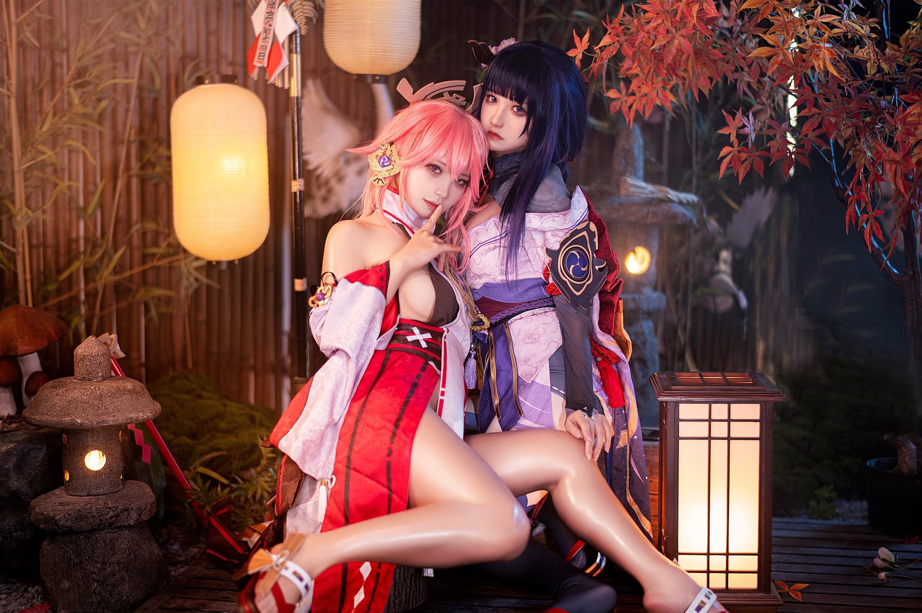 Cosplay-伊喵君-景三-八重-雷神-双倍快乐-08-21