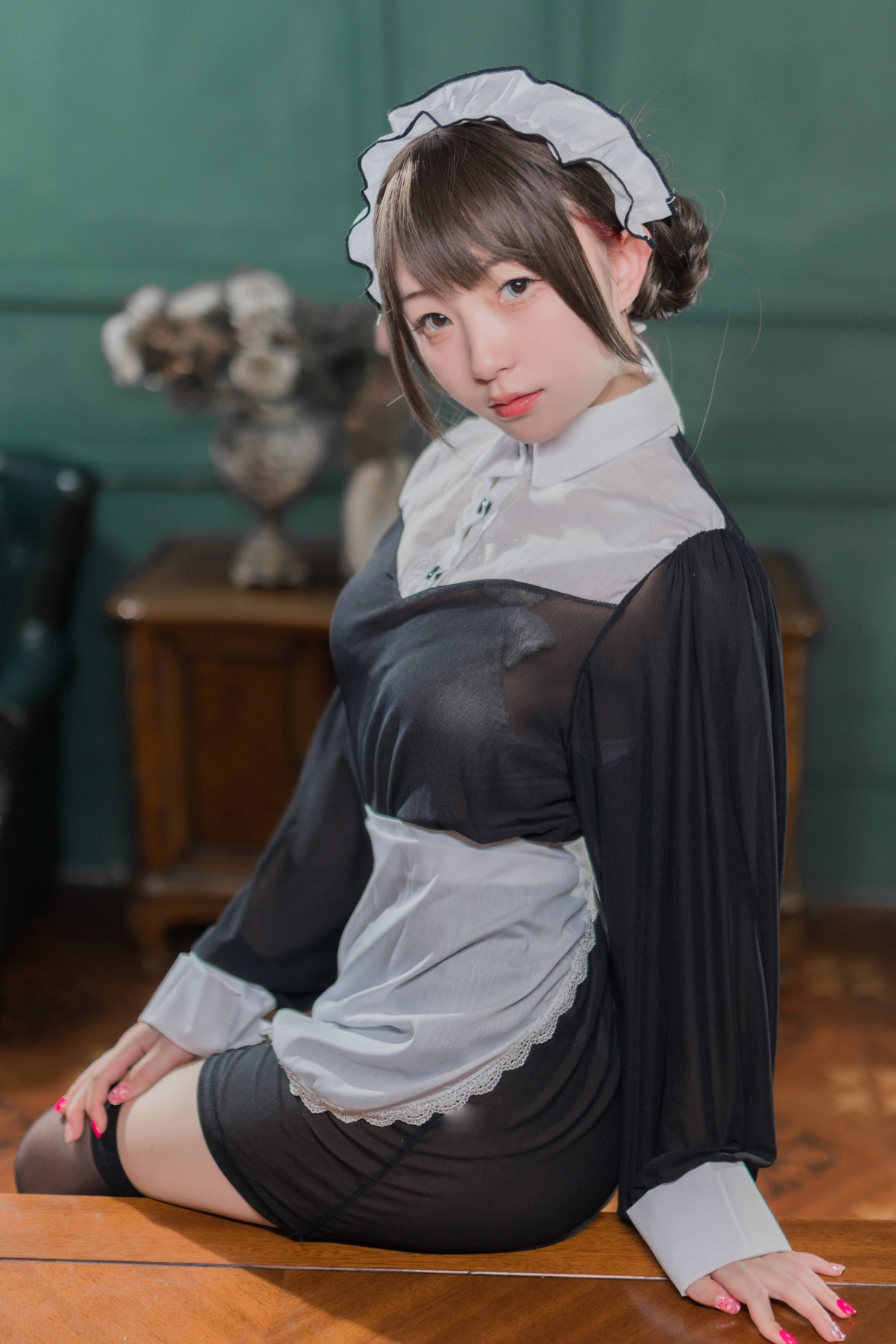 Cosplay-花铃-黑丝透明短裙女仆-Set01-11-29